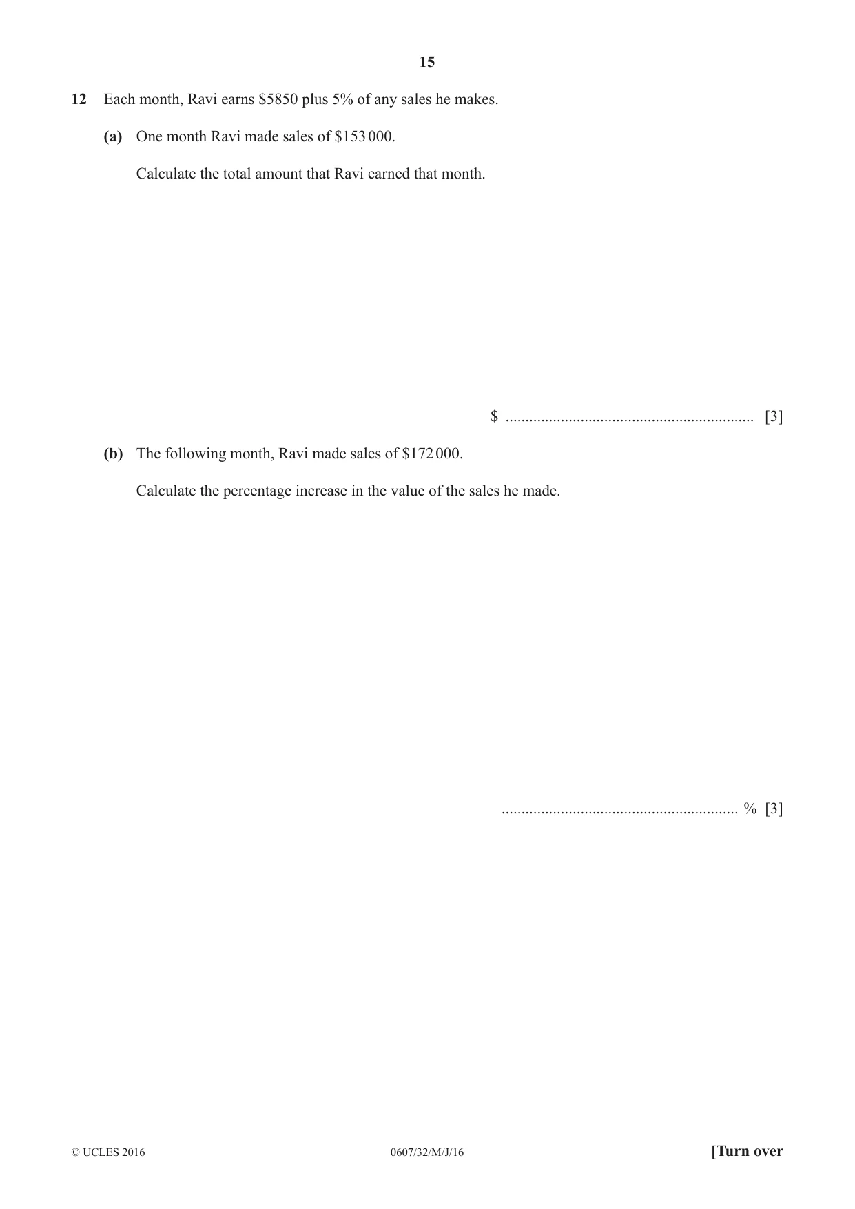 Cambridge IGCSE Mathematics - International 0607 2016 May/June Paper 3 · Variant 2 question paper, page 15 of 20