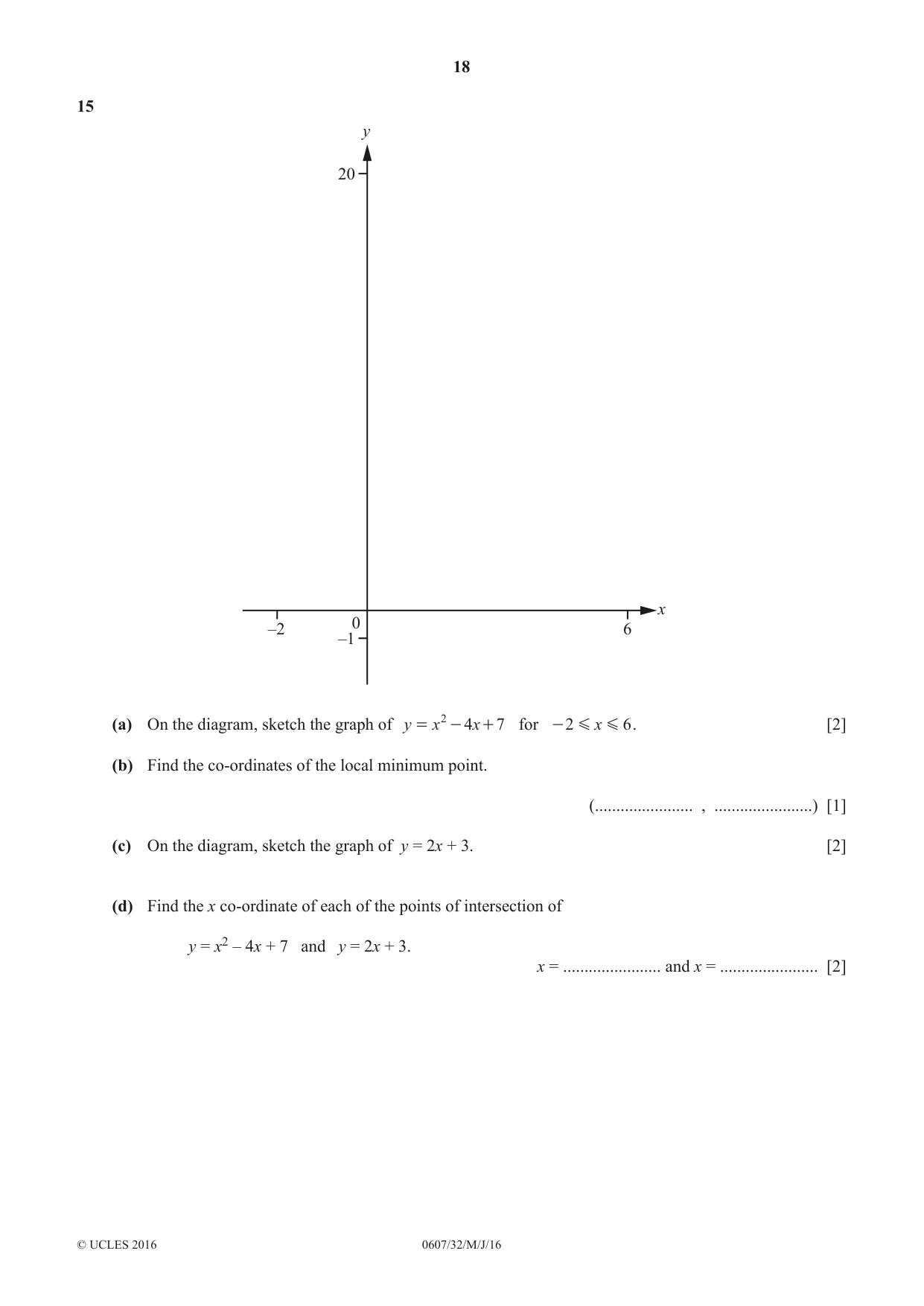 Cambridge IGCSE Mathematics - International 0607 2016 May/June Paper 3 · Variant 2 question paper, page 18 of 20