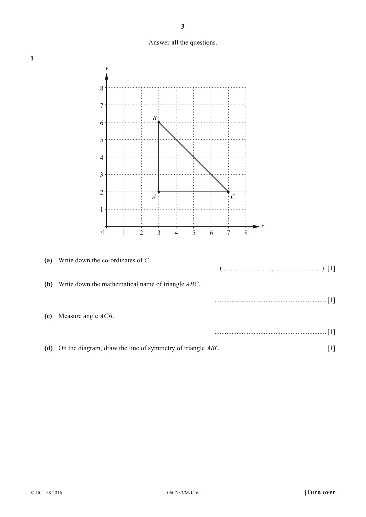 Cambridge IGCSE Mathematics - International 0607 2016 May/June Paper 3 · Variant 3 question paper, page 3 of 20