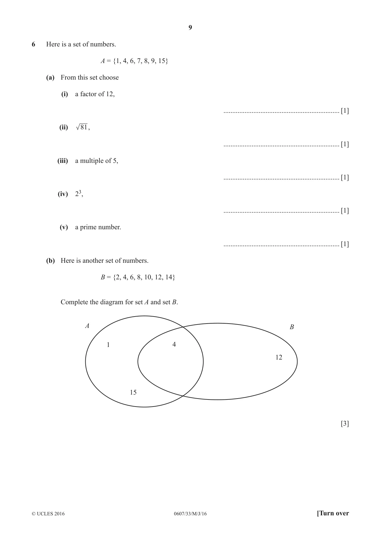 Cambridge IGCSE Mathematics - International 0607 2016 May/June Paper 3 · Variant 3 question paper, page 9 of 20