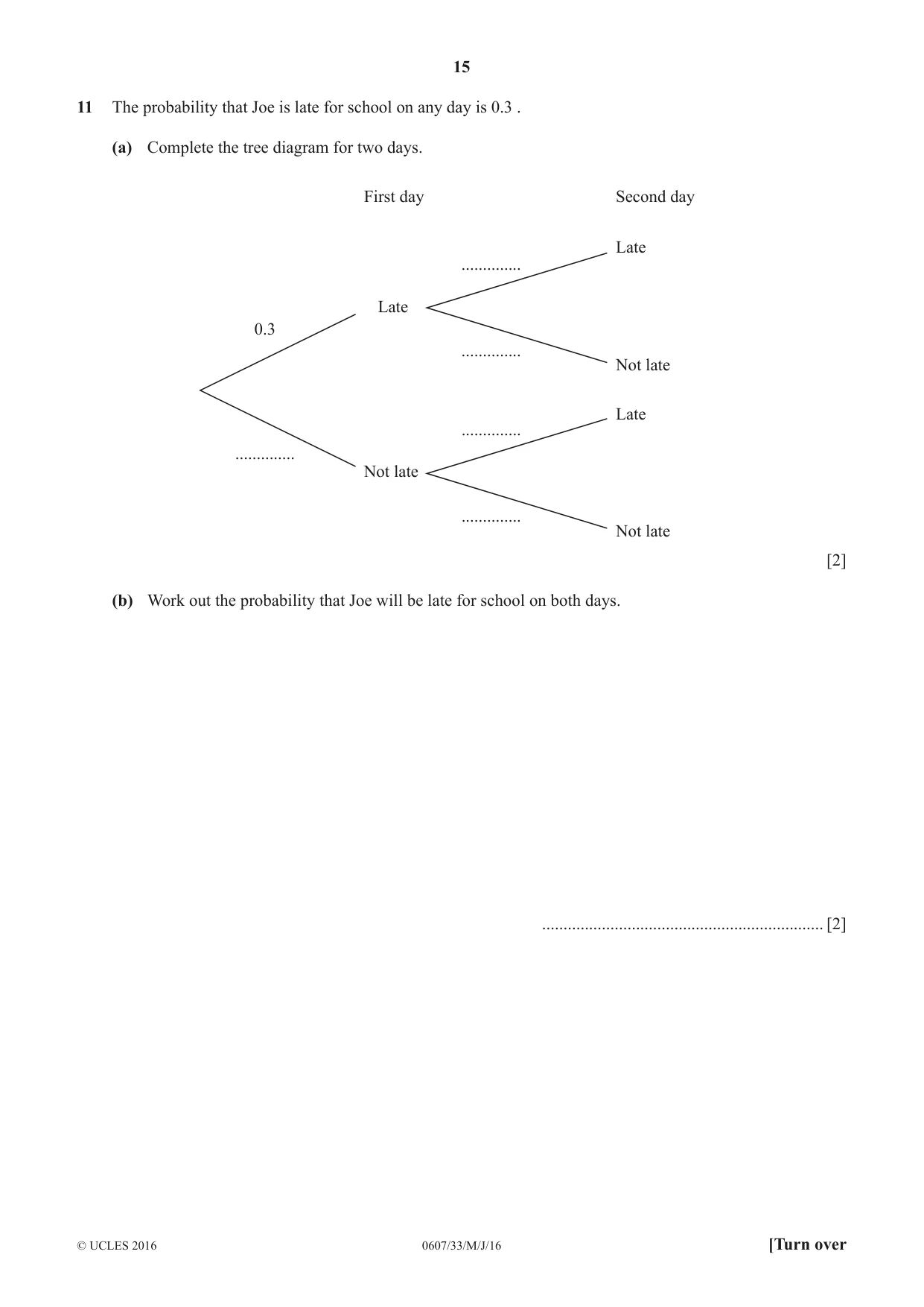 Cambridge IGCSE Mathematics - International 0607 2016 May/June Paper 3 · Variant 3 question paper, page 15 of 20