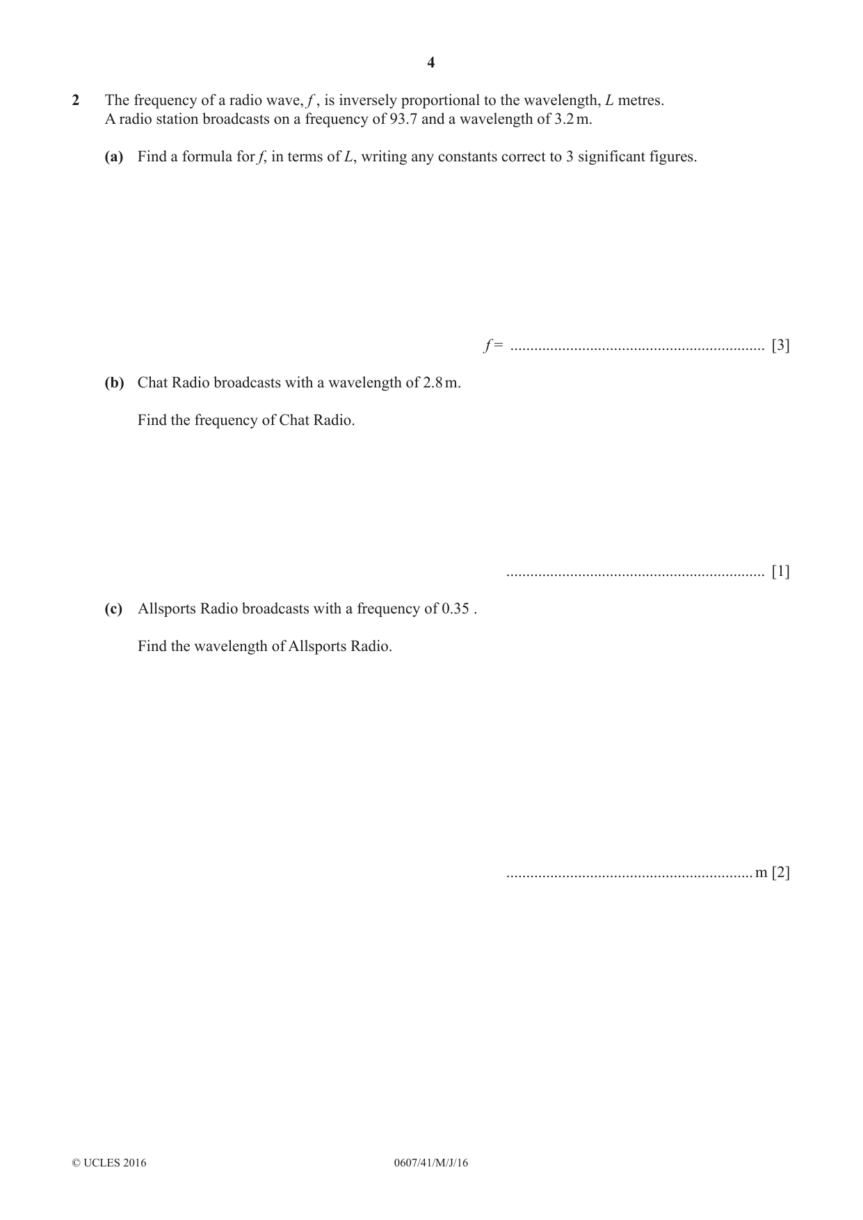 Cambridge IGCSE Mathematics - International 0607 2016 May/June Paper 4 · Variant 1 question paper, page 4 of 20