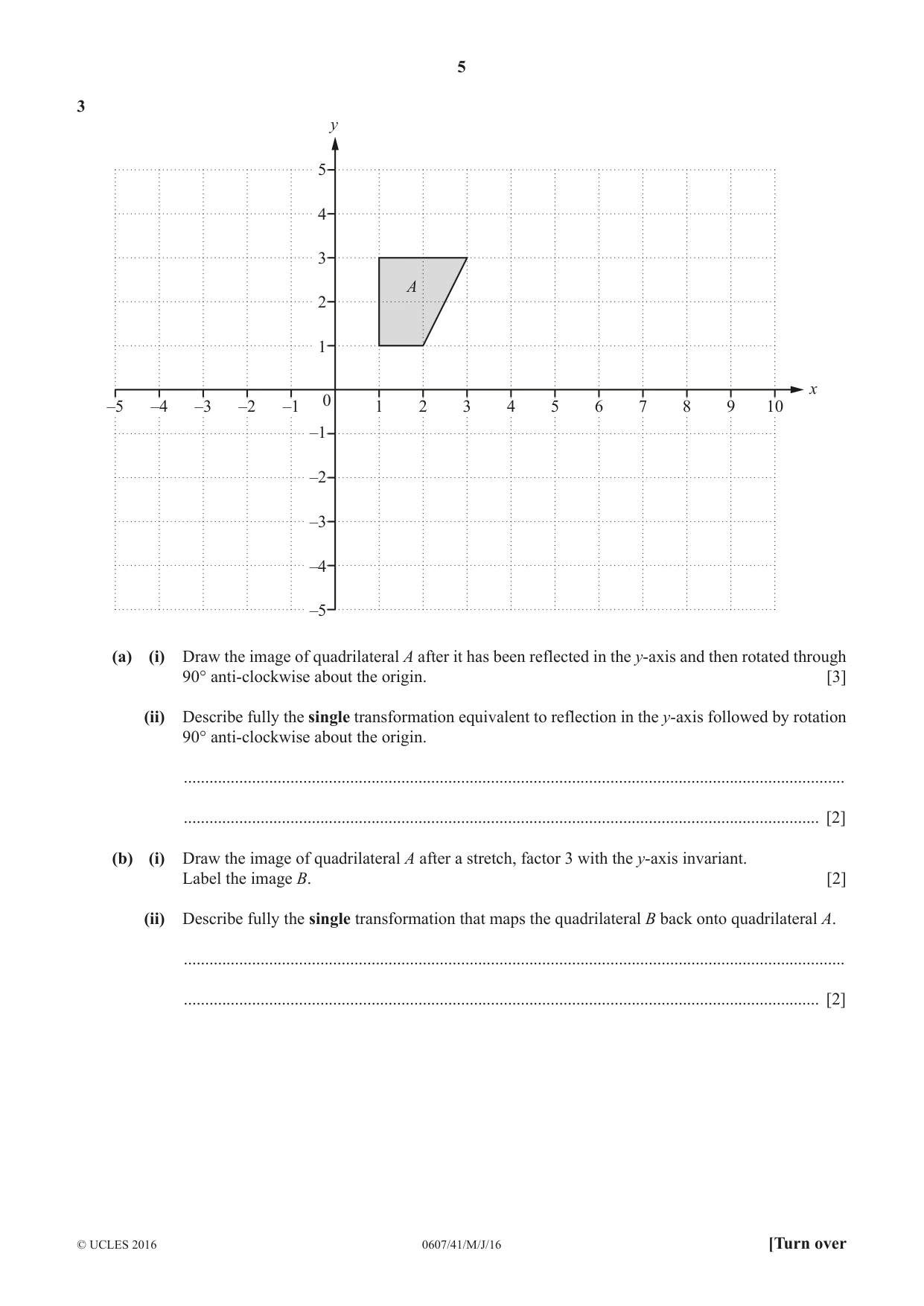 Cambridge IGCSE Mathematics - International 0607 2016 May/June Paper 4 · Variant 1 question paper, page 5 of 20