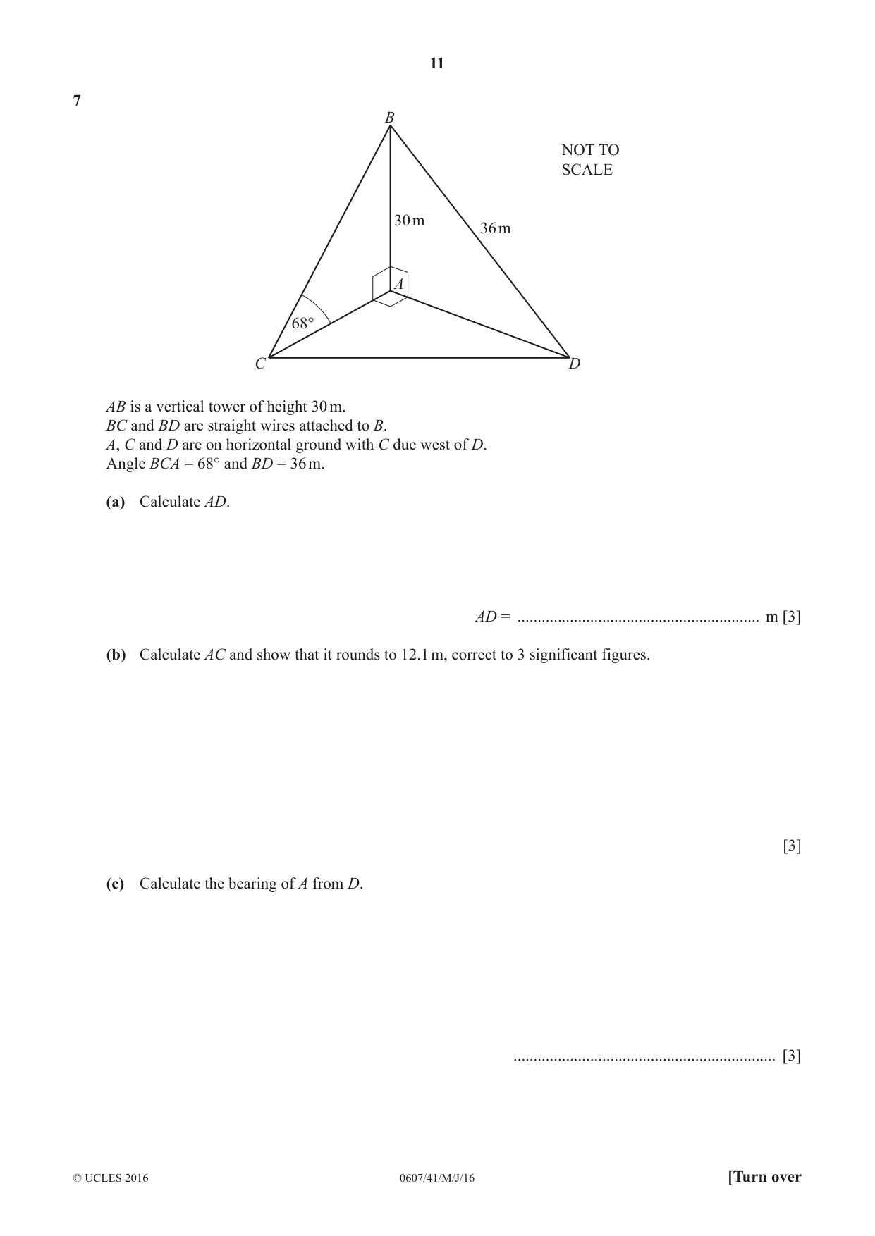 Cambridge IGCSE Mathematics - International 0607 2016 May/June Paper 4 · Variant 1 question paper, page 11 of 20
