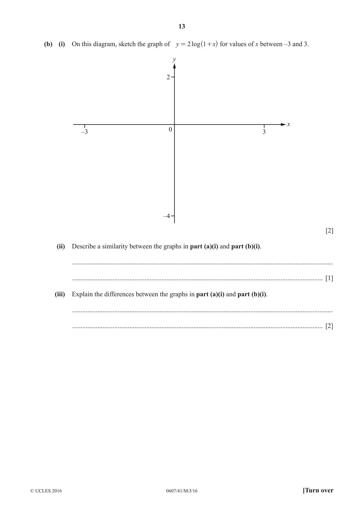 Cambridge IGCSE Mathematics - International 0607 2016 May/June Paper 4 · Variant 1 question paper, page 13 of 20