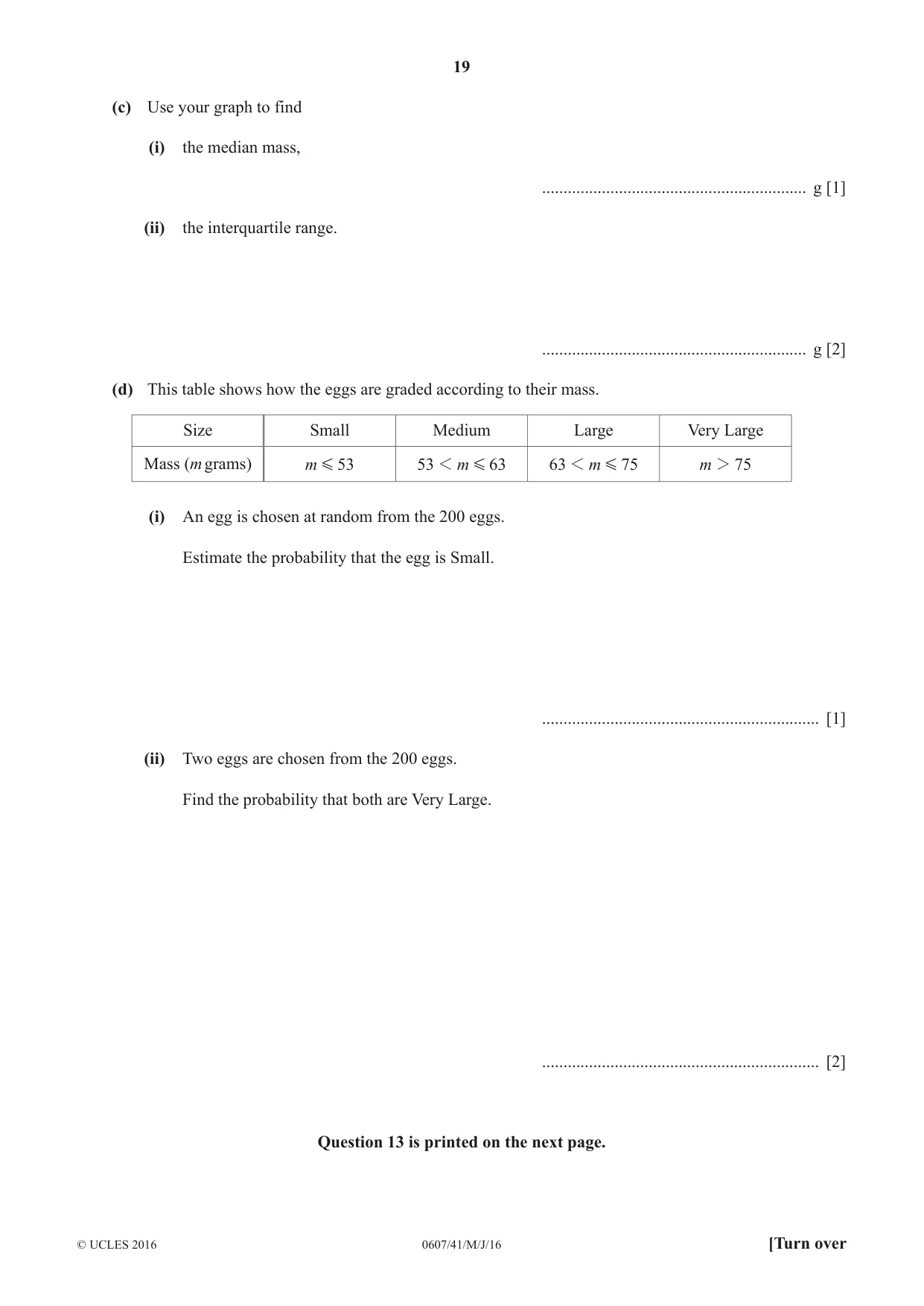 Cambridge IGCSE Mathematics - International 0607 2016 May/June Paper 4 · Variant 1 question paper, page 19 of 20
