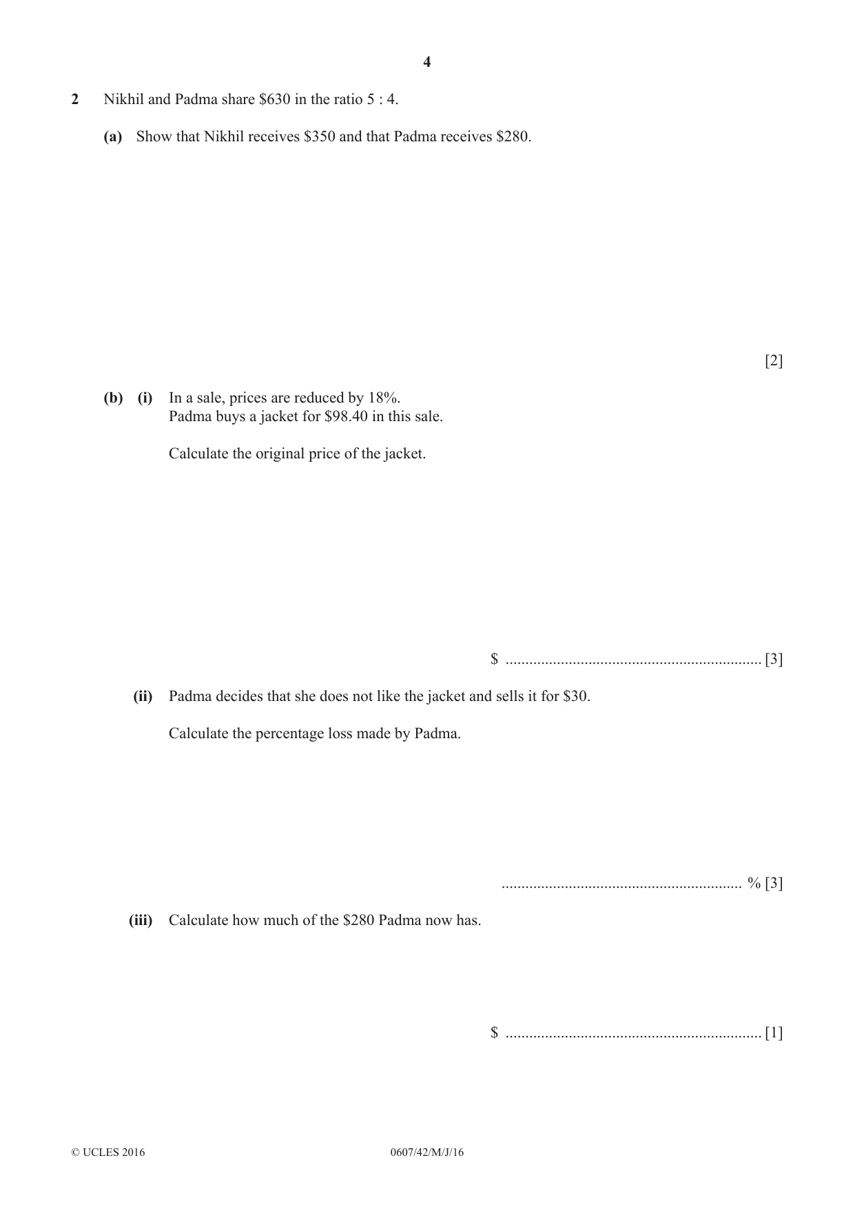 Cambridge IGCSE Mathematics - International 0607 2016 May/June Paper 4 · Variant 2 question paper, page 4 of 16