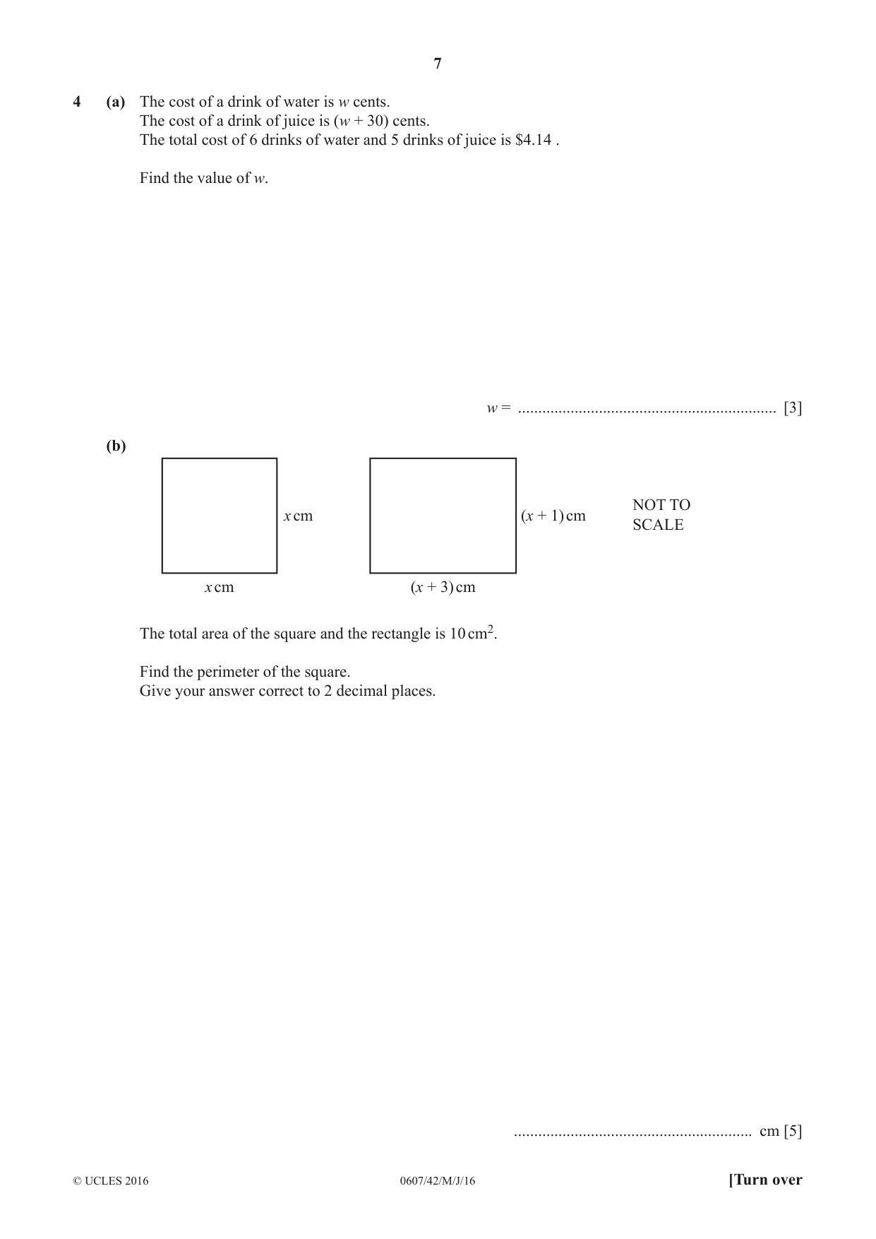 Cambridge IGCSE Mathematics - International 0607 2016 May/June Paper 4 · Variant 2 question paper, page 7 of 16