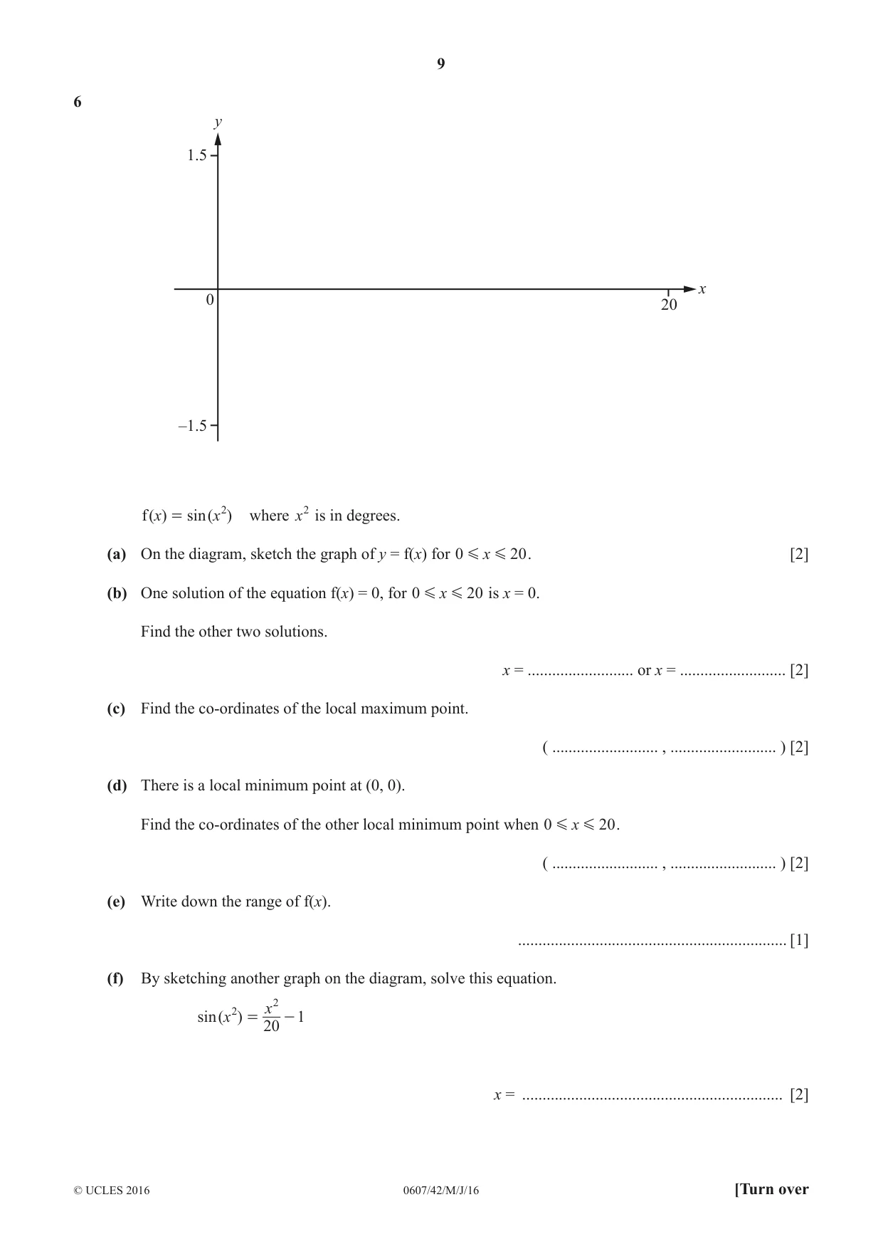 Cambridge IGCSE Mathematics - International 0607 2016 May/June Paper 4 · Variant 2 question paper, page 9 of 16