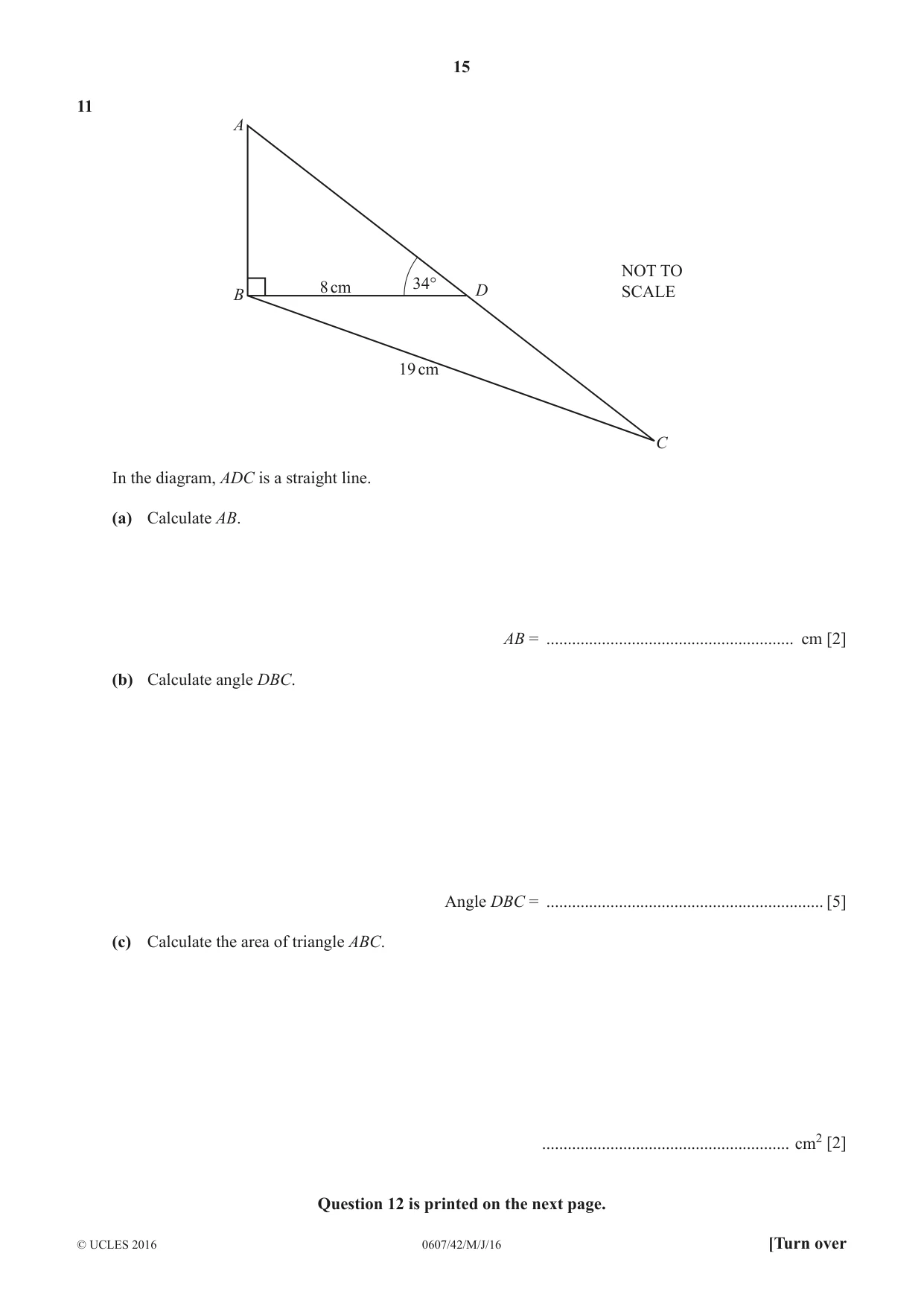 Cambridge IGCSE Mathematics - International 0607 2016 May/June Paper 4 · Variant 2 question paper, page 15 of 16