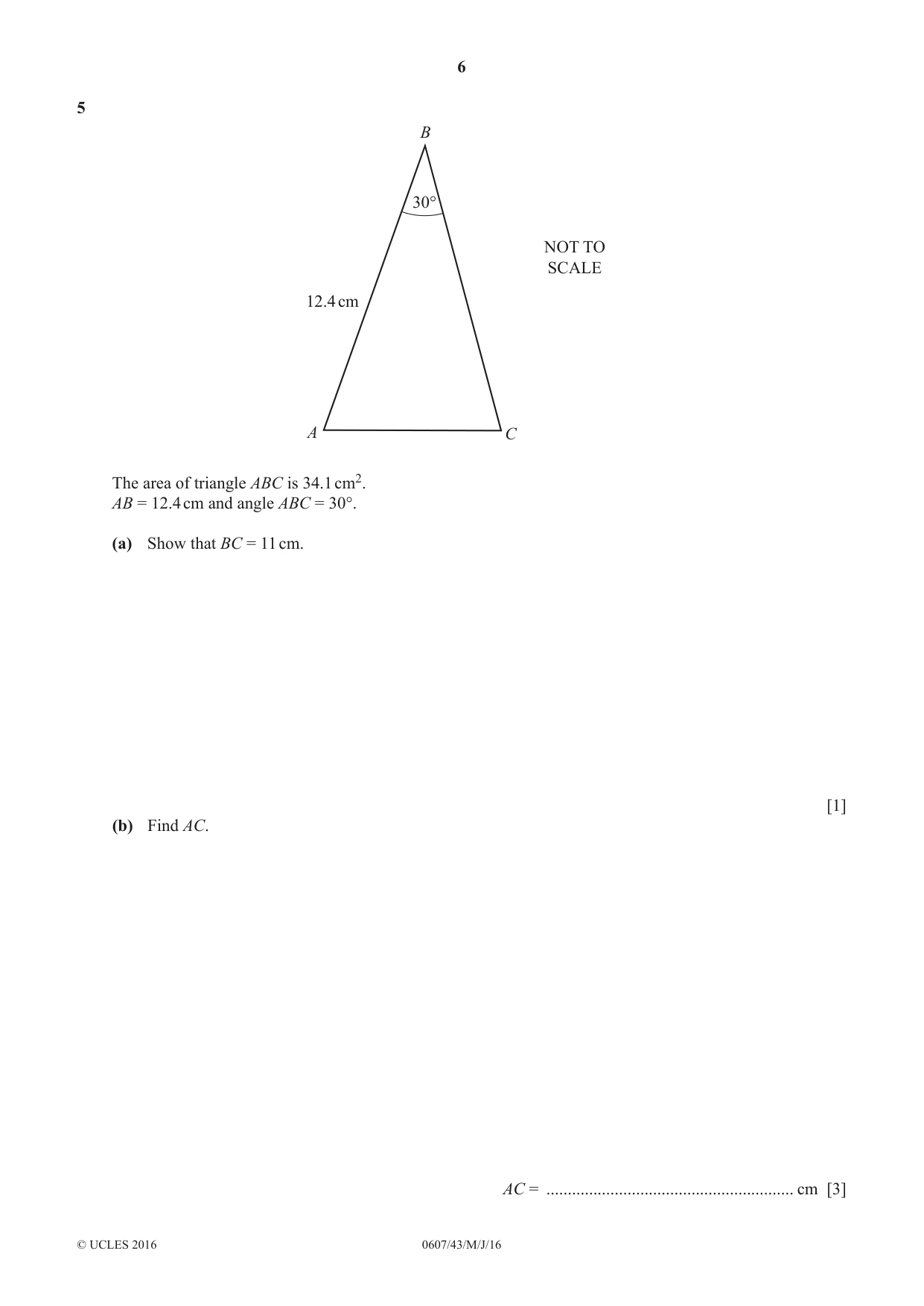 Cambridge IGCSE Mathematics - International 0607 2016 May/June Paper 4 · Variant 3 question paper, page 6 of 20