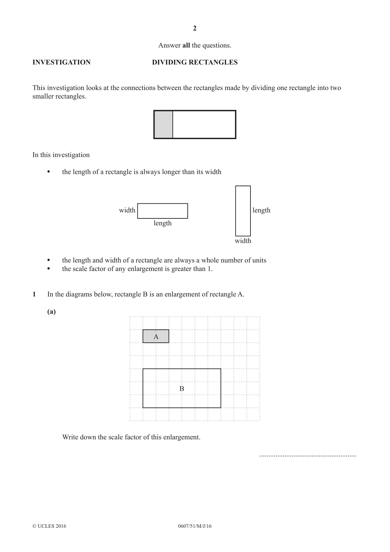 Cambridge IGCSE Mathematics - International 0607 2016 May/June Paper 5 · Variant 1 question paper, page 2 of 8
