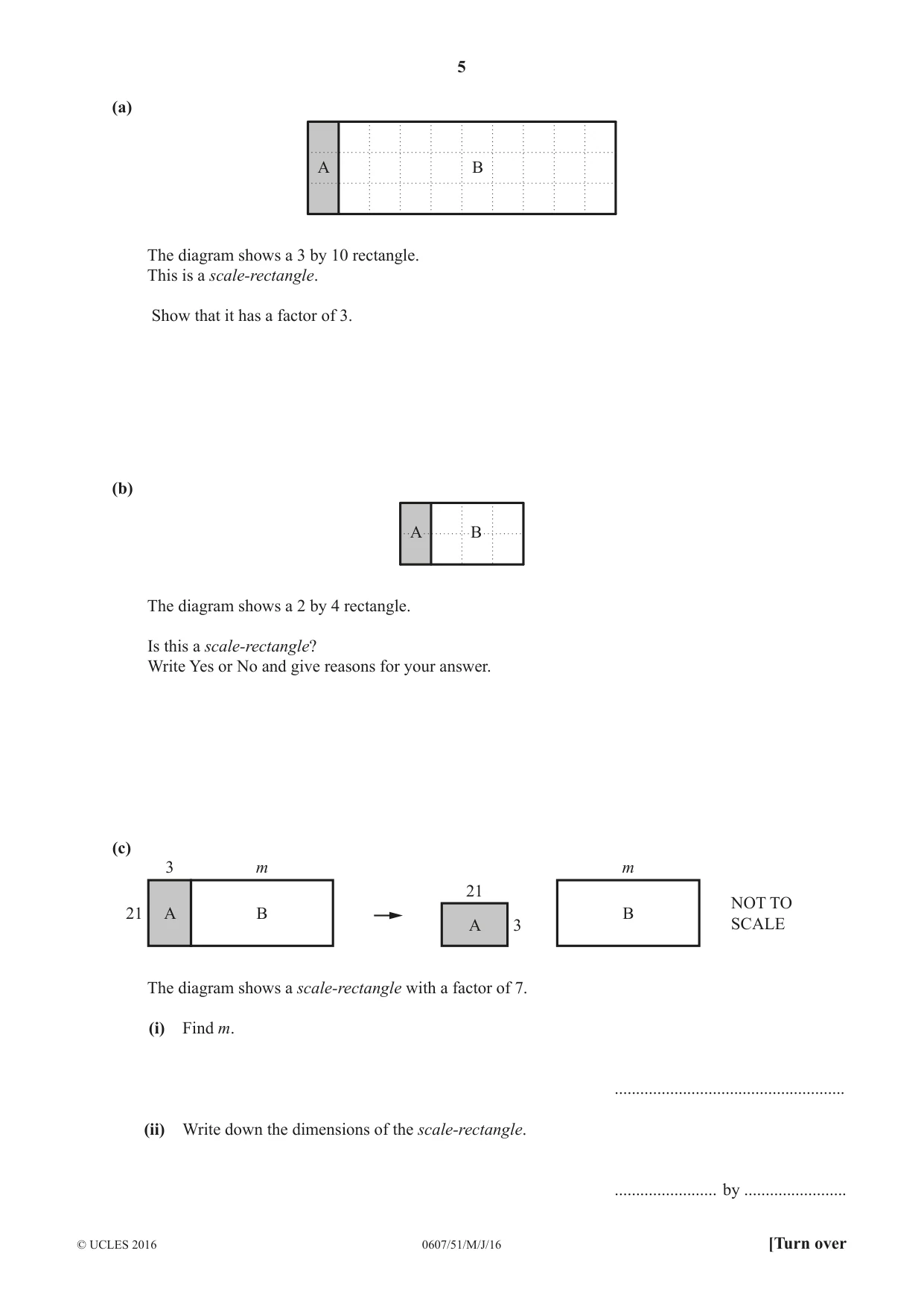 Cambridge IGCSE Mathematics - International 0607 2016 May/June Paper 5 · Variant 1 question paper, page 5 of 8