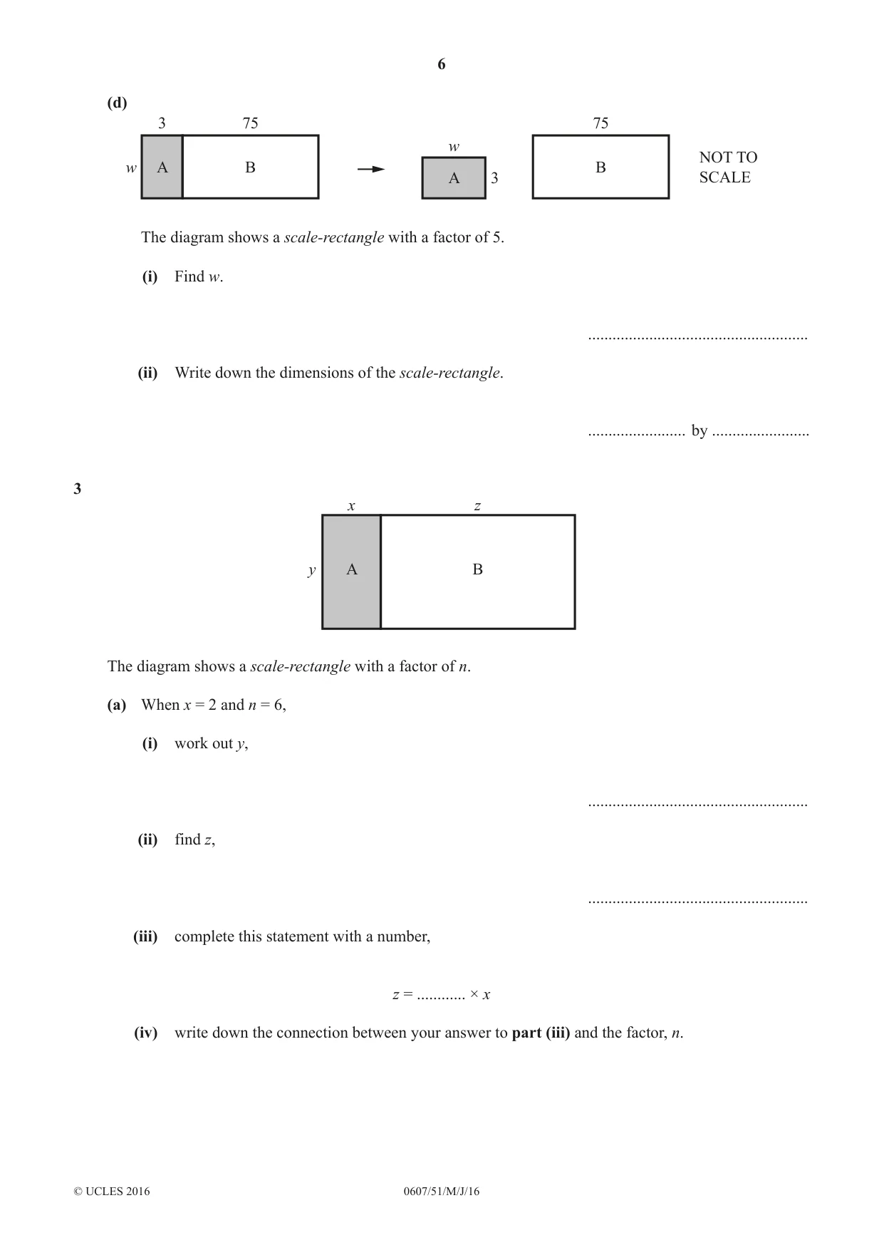 Cambridge IGCSE Mathematics - International 0607 2016 May/June Paper 5 · Variant 1 question paper, page 6 of 8