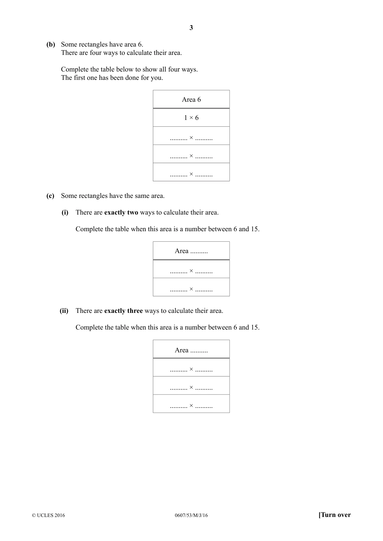Cambridge IGCSE Mathematics - International 0607 2016 May/June Paper 5 · Variant 3 question paper, page 3 of 8