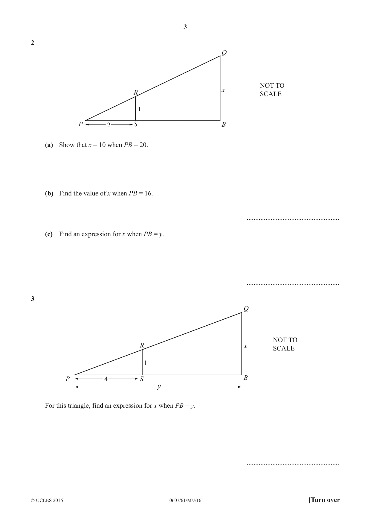 Cambridge IGCSE Mathematics - International 0607 2016 May/June Paper 6 · Variant 1 question paper, page 3 of 12