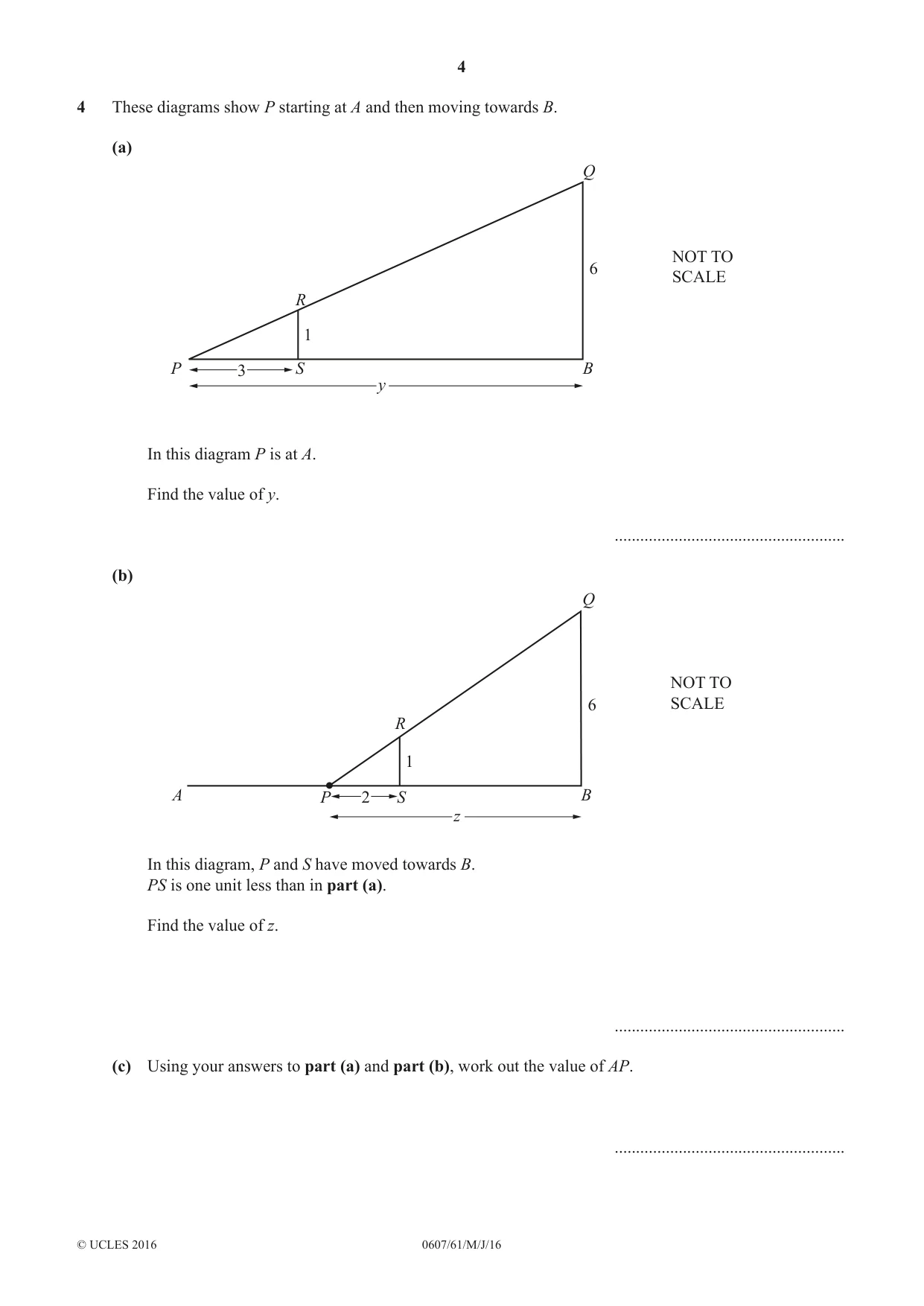 Cambridge IGCSE Mathematics - International 0607 2016 May/June Paper 6 · Variant 1 question paper, page 4 of 12