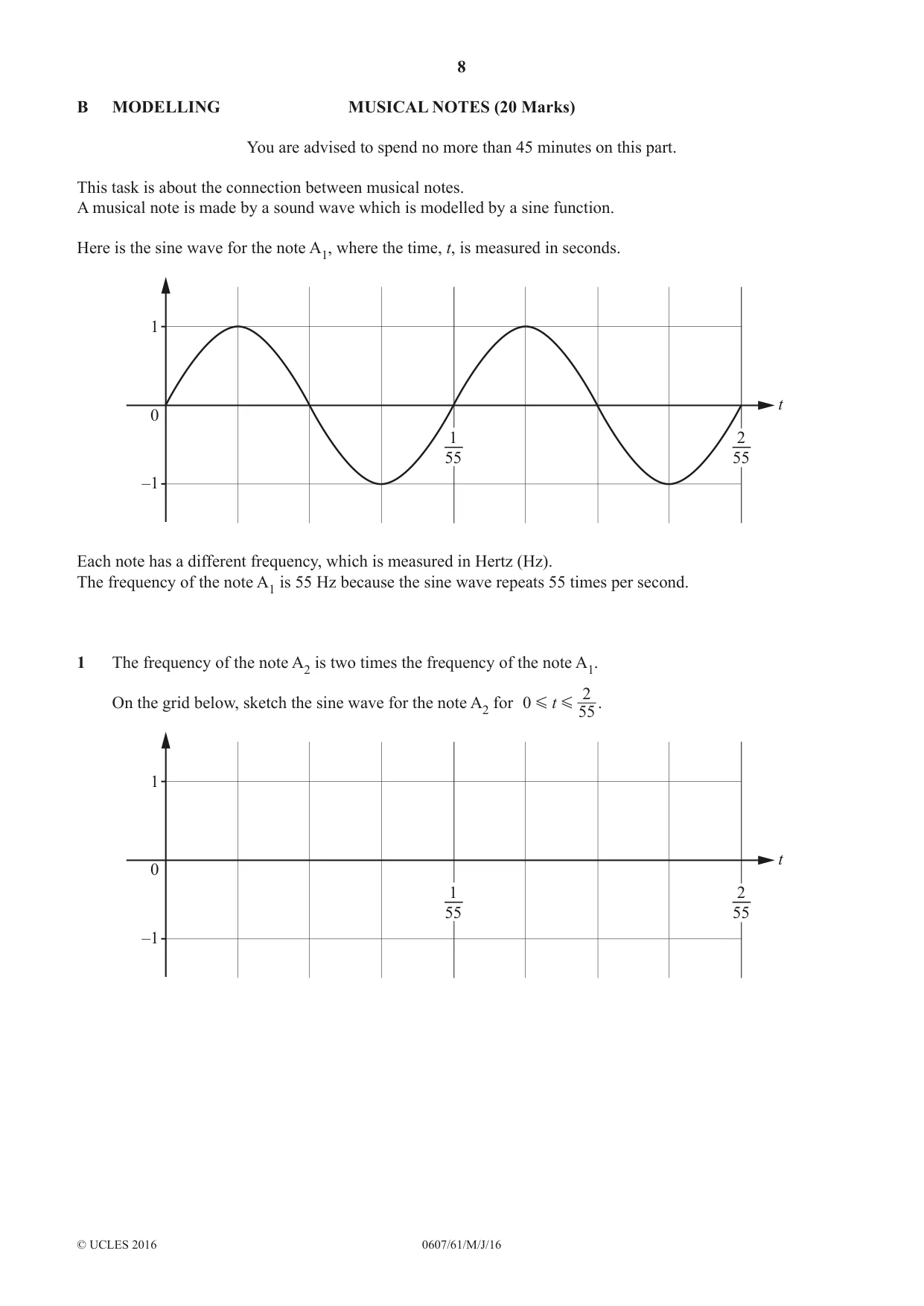 Cambridge IGCSE Mathematics - International 0607 2016 May/June Paper 6 · Variant 1 question paper, page 8 of 12