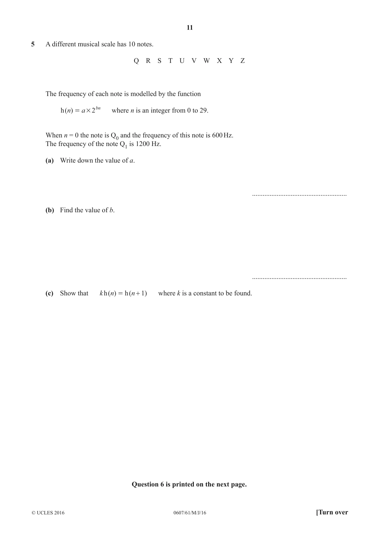 Cambridge IGCSE Mathematics - International 0607 2016 May/June Paper 6 · Variant 1 question paper, page 11 of 12