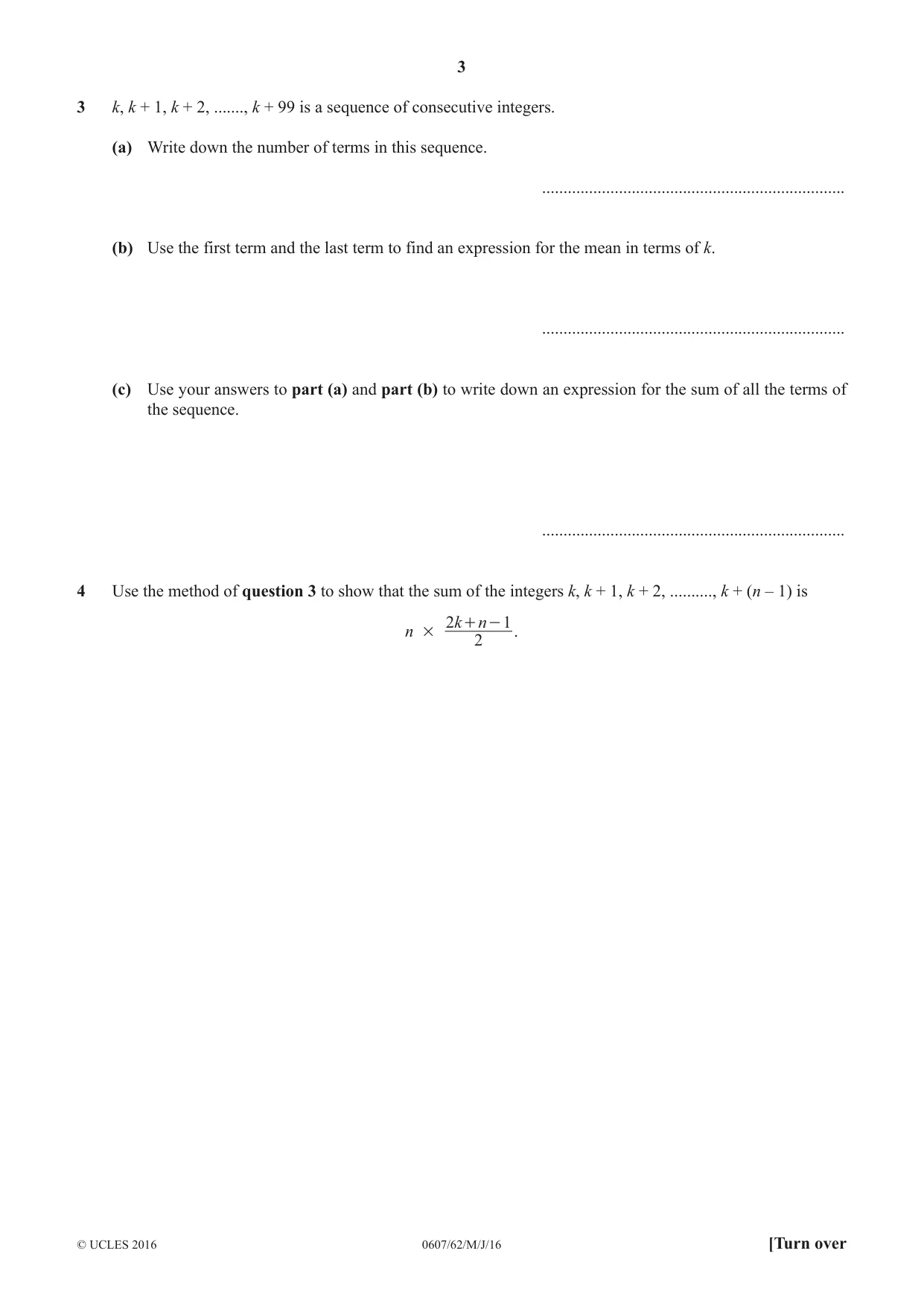 Cambridge IGCSE Mathematics - International 0607 2016 May/June Paper 6 · Variant 2 question paper, page 3 of 12