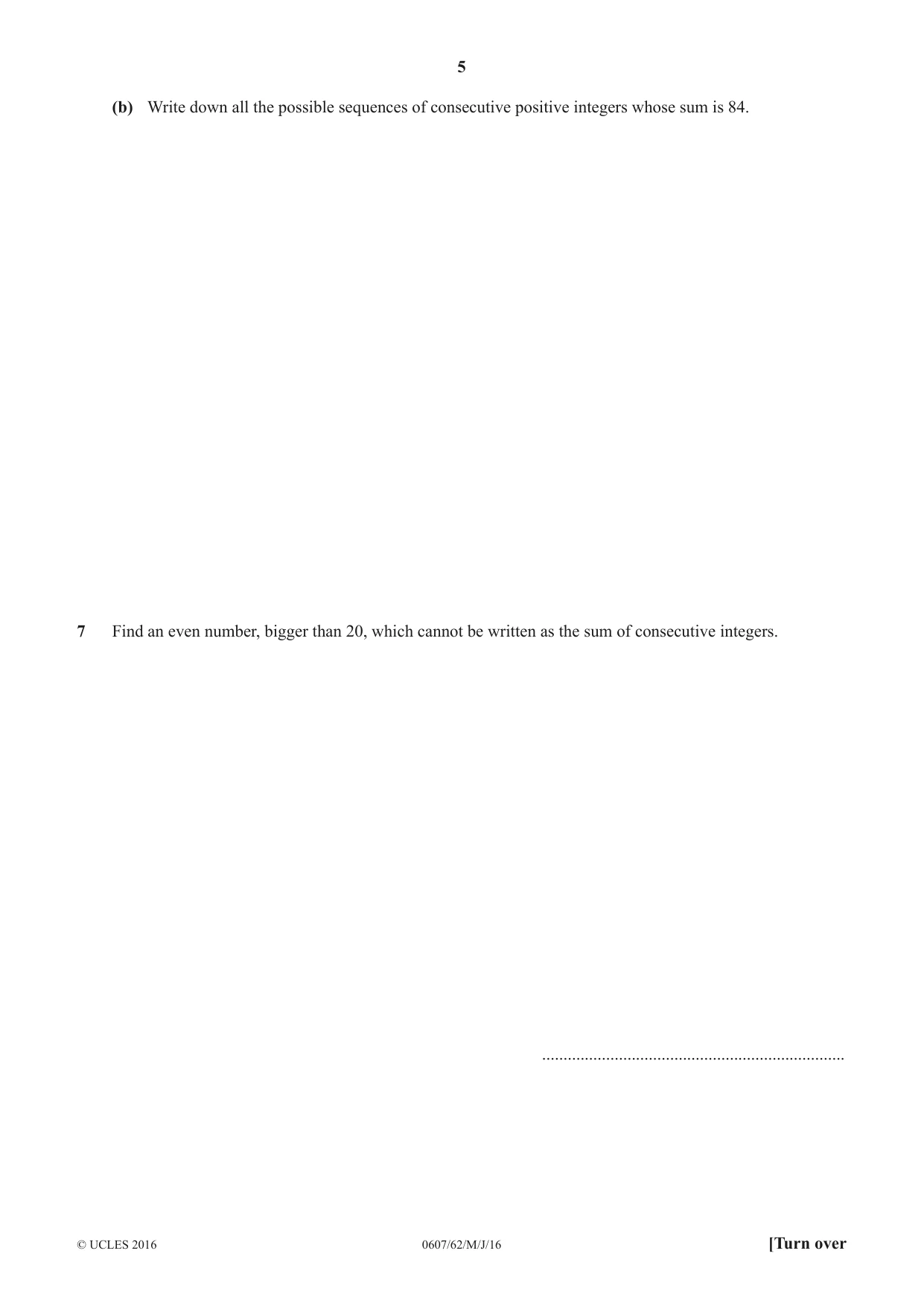 Cambridge IGCSE Mathematics - International 0607 2016 May/June Paper 6 · Variant 2 question paper, page 5 of 12