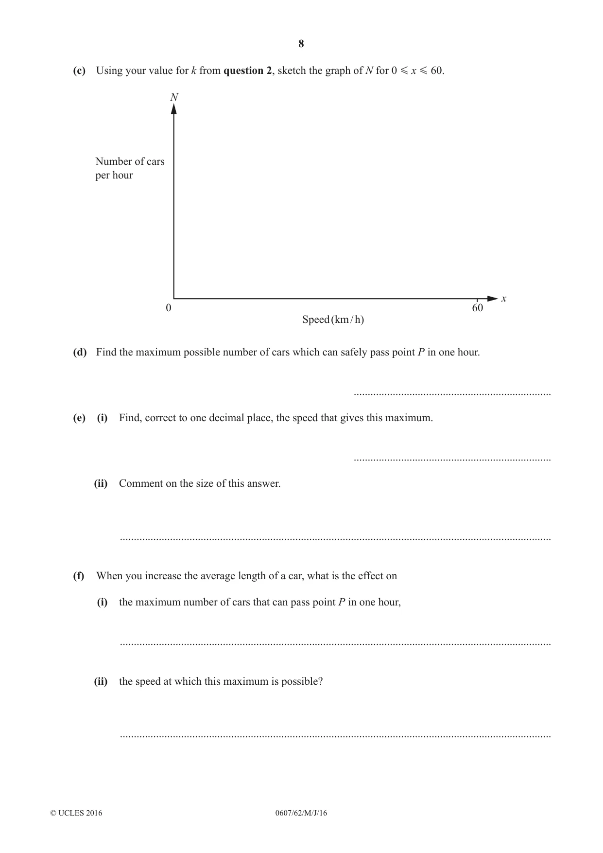 Cambridge IGCSE Mathematics - International 0607 2016 May/June Paper 6 · Variant 2 question paper, page 8 of 12