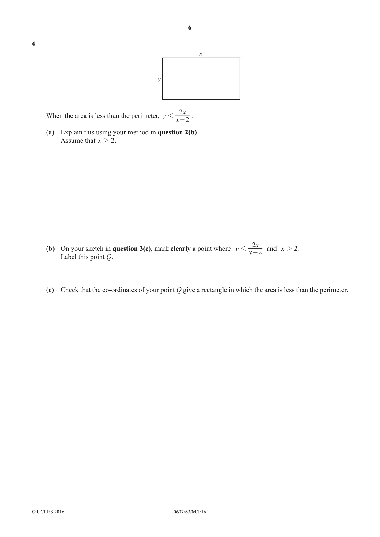 Cambridge IGCSE Mathematics - International 0607 2016 May/June Paper 6 · Variant 3 question paper, page 6 of 12