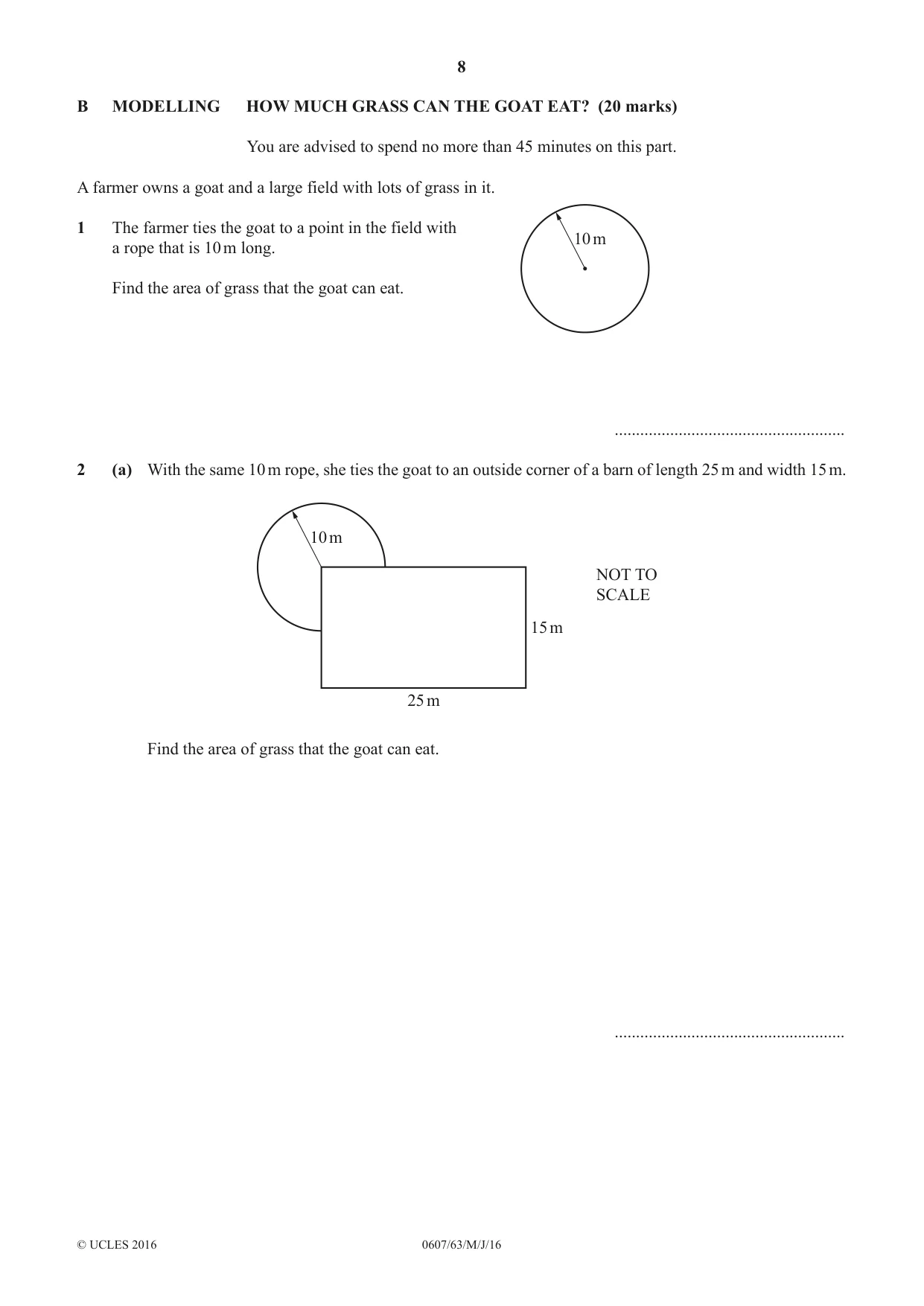 Cambridge IGCSE Mathematics - International 0607 2016 May/June Paper 6 · Variant 3 question paper, page 8 of 12