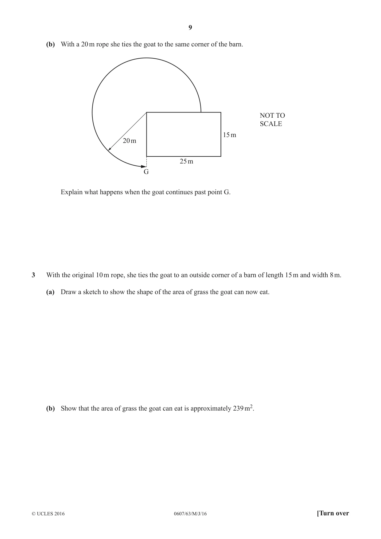 Cambridge IGCSE Mathematics - International 0607 2016 May/June Paper 6 · Variant 3 question paper, page 9 of 12