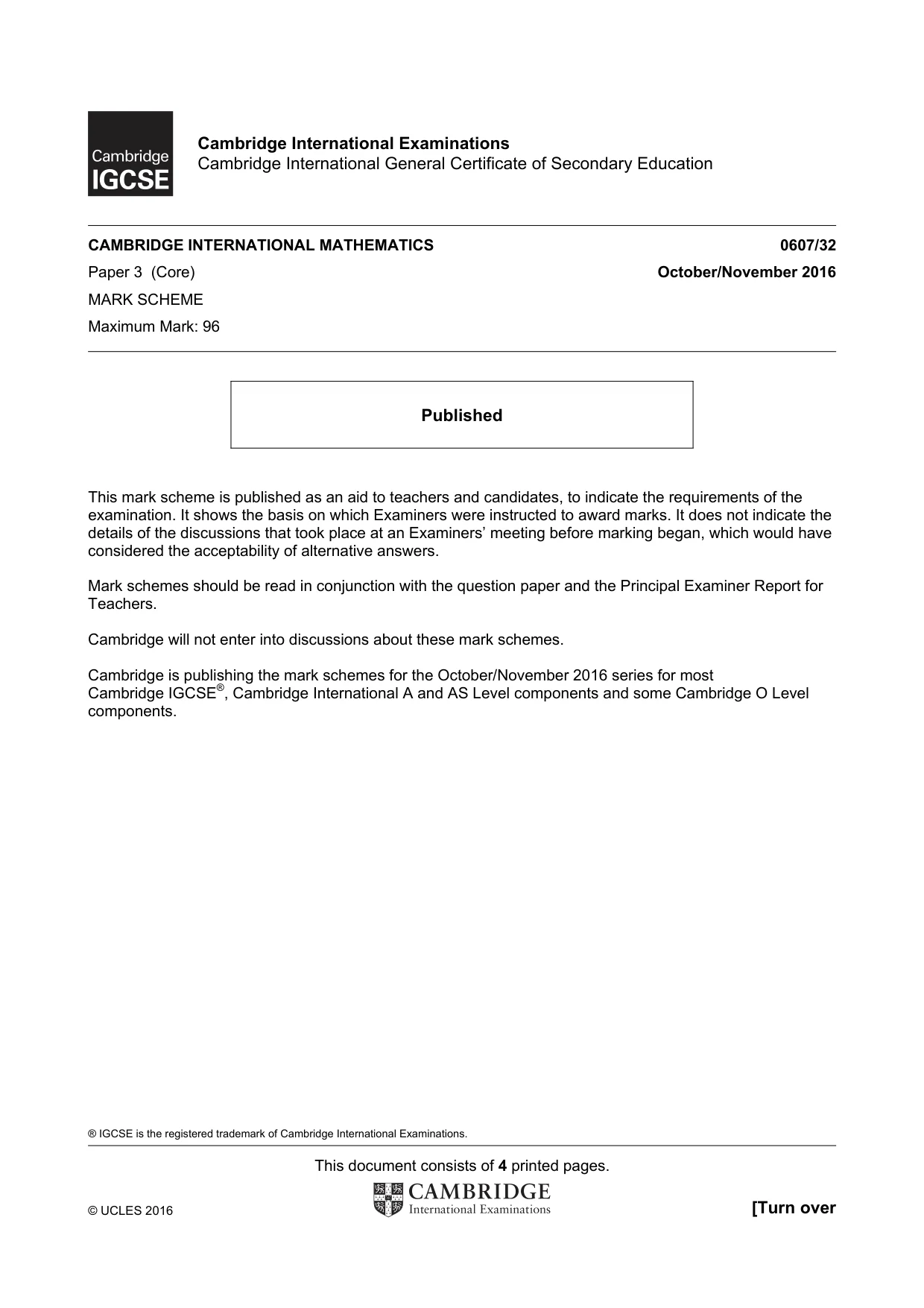 Mark scheme, page 1 of 4