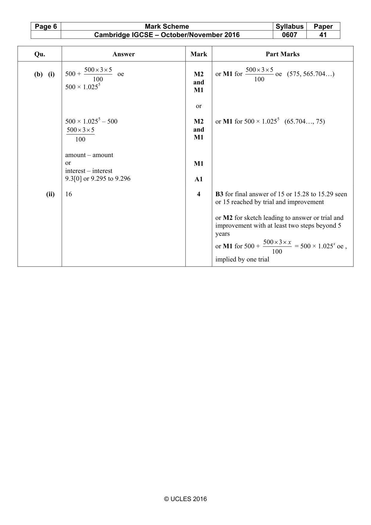 Mark scheme, page 6 of 6