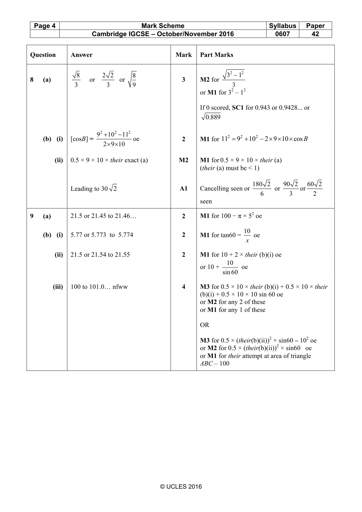 Mark scheme, page 4 of 7