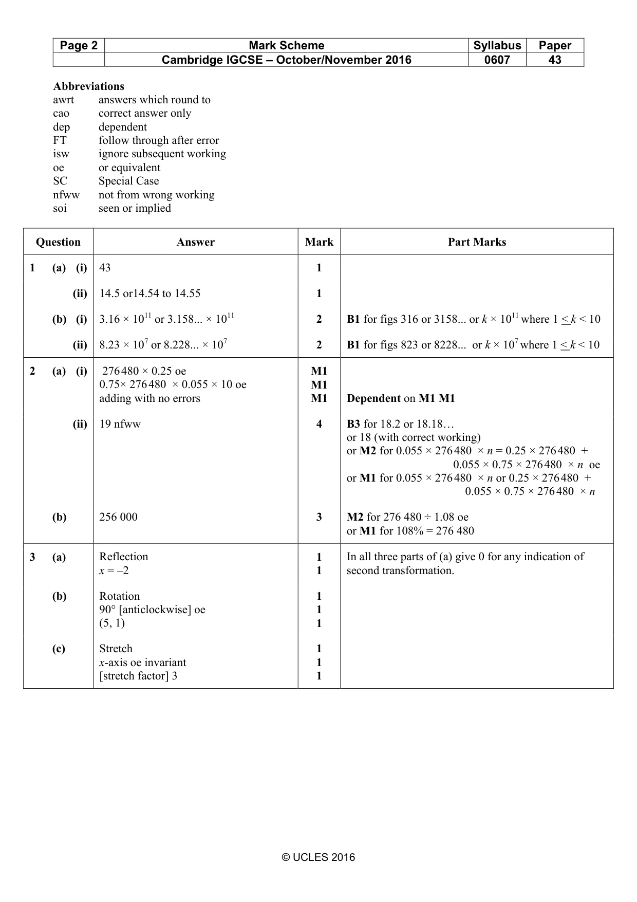 Mark scheme, page 2 of 6