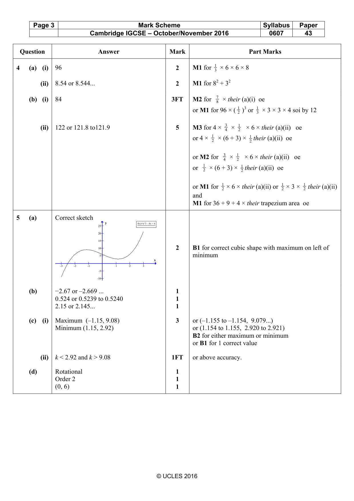 Mark scheme, page 3 of 6