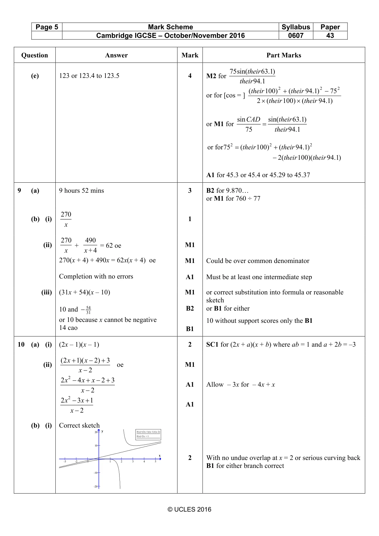 Mark scheme, page 5 of 6