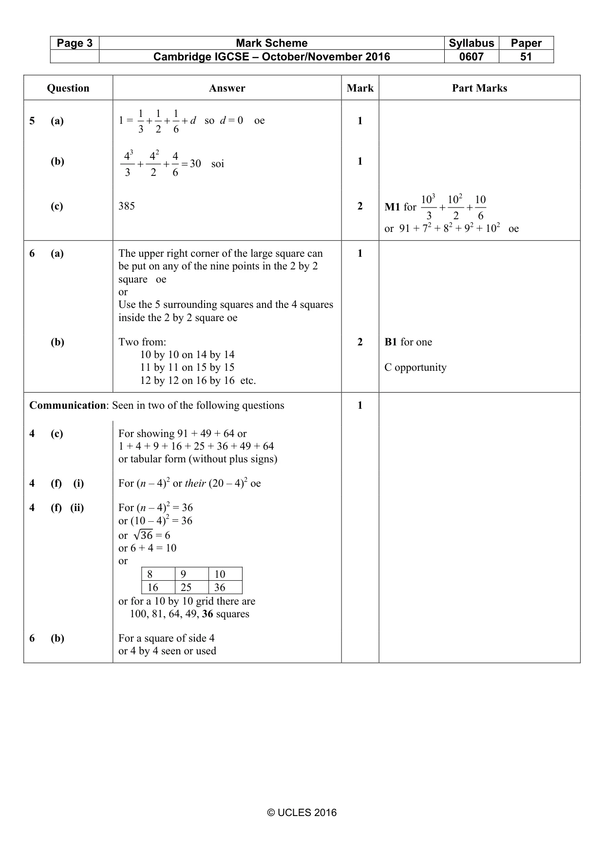Mark scheme, page 3 of 3