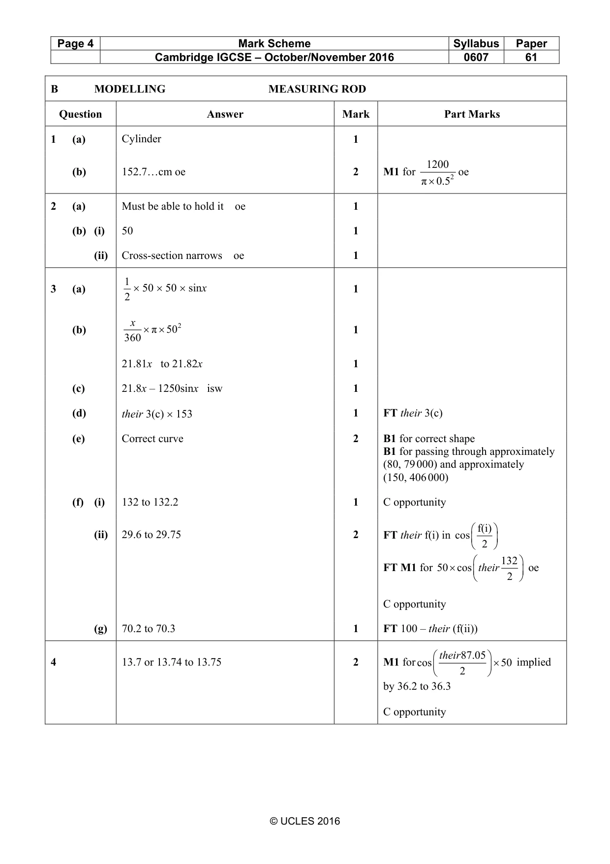 Mark scheme, page 4 of 5