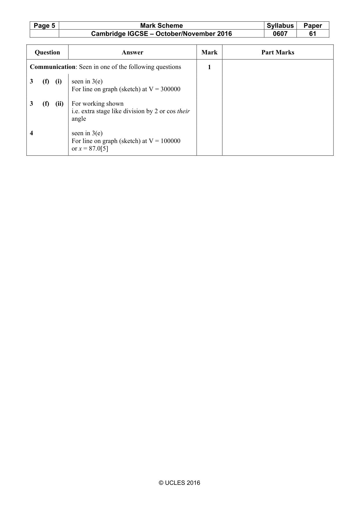 Mark scheme, page 5 of 5