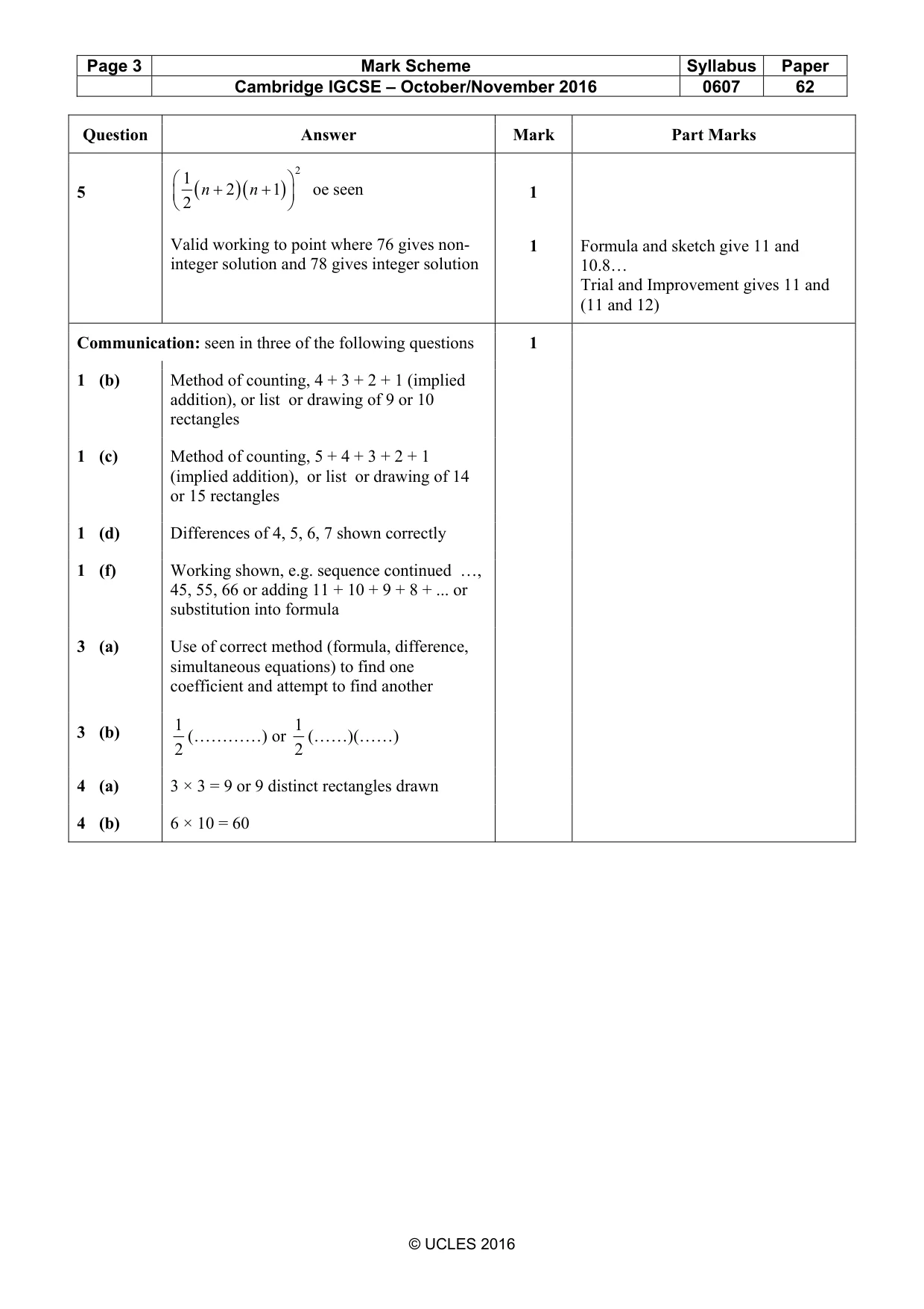 Mark scheme, page 3 of 5