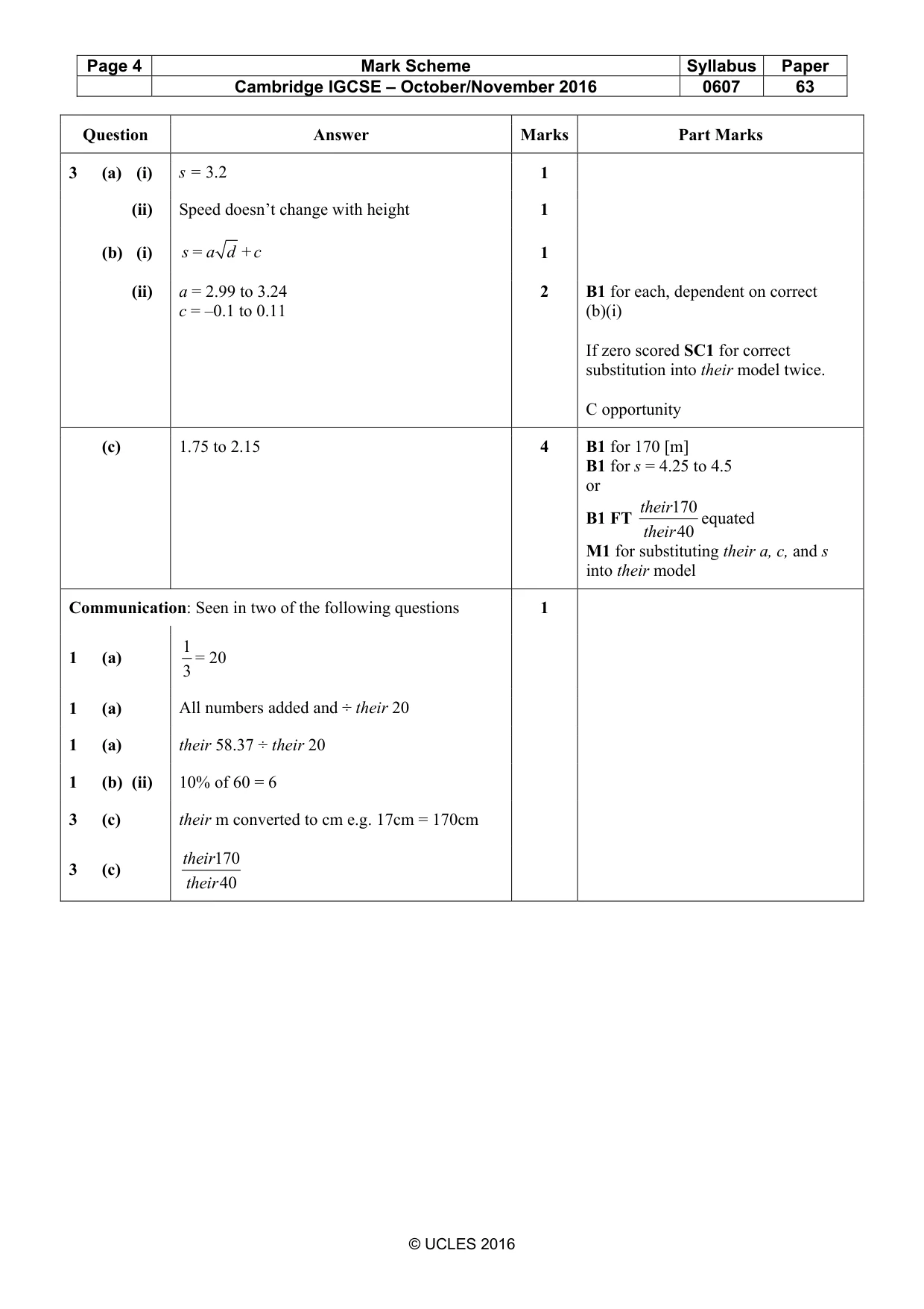 Mark scheme, page 4 of 4
