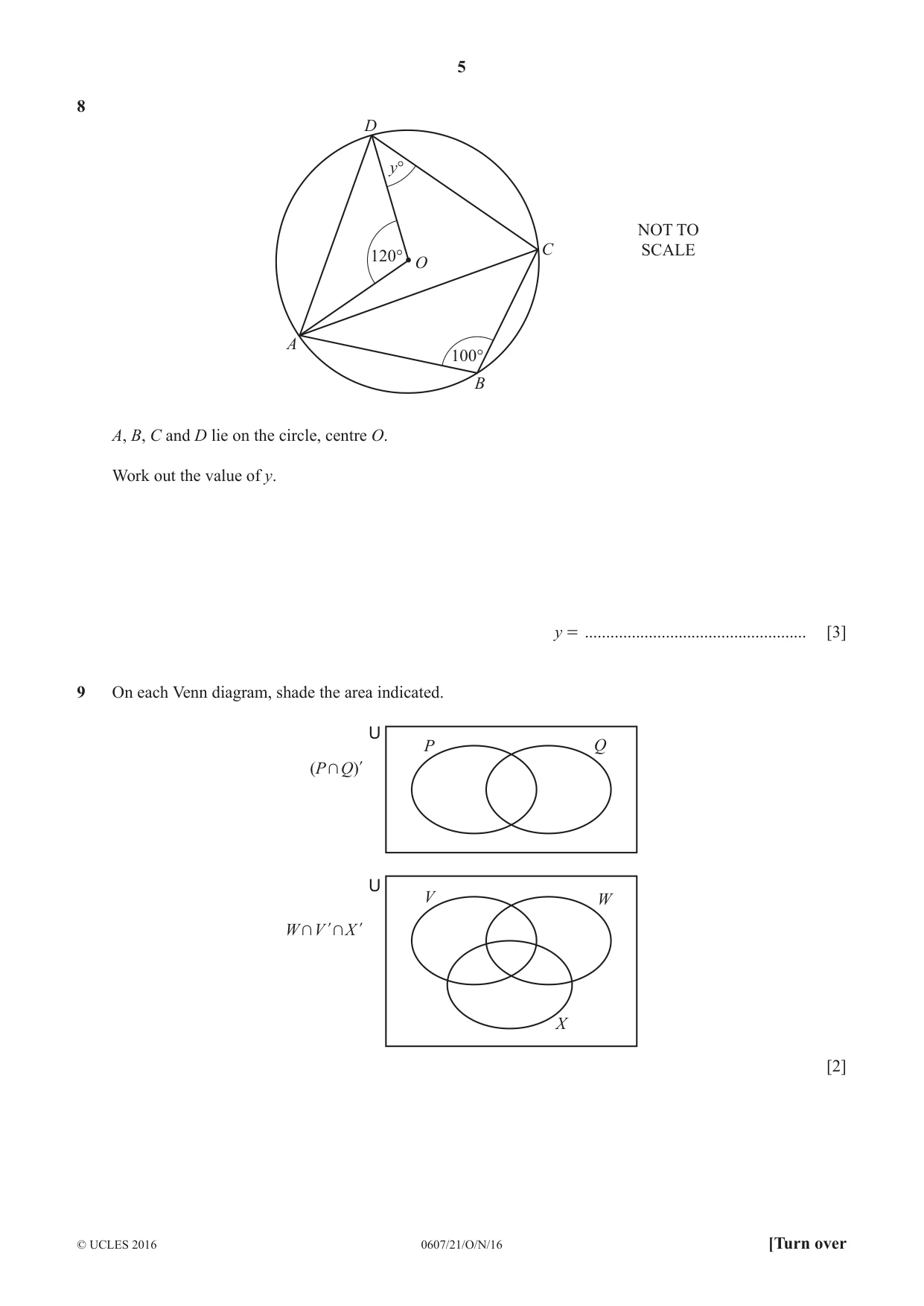 Cambridge IGCSE Mathematics - International 0607 2016 Oct/Nov Paper 2 · Variant 1 question paper, page 5 of 8