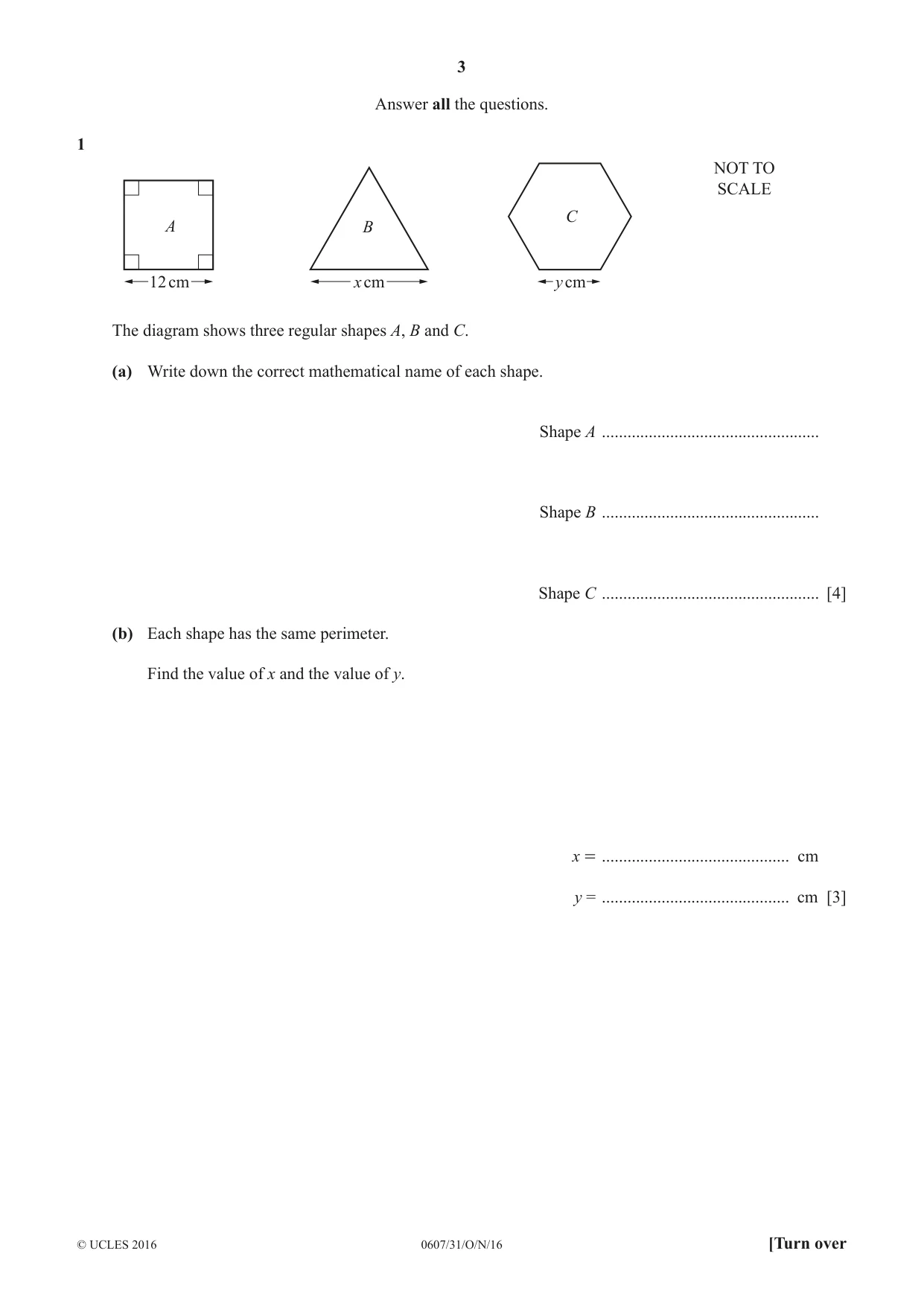 Cambridge IGCSE Mathematics - International 0607 2016 Oct/Nov Paper 3 · Variant 1 question paper, page 3 of 16