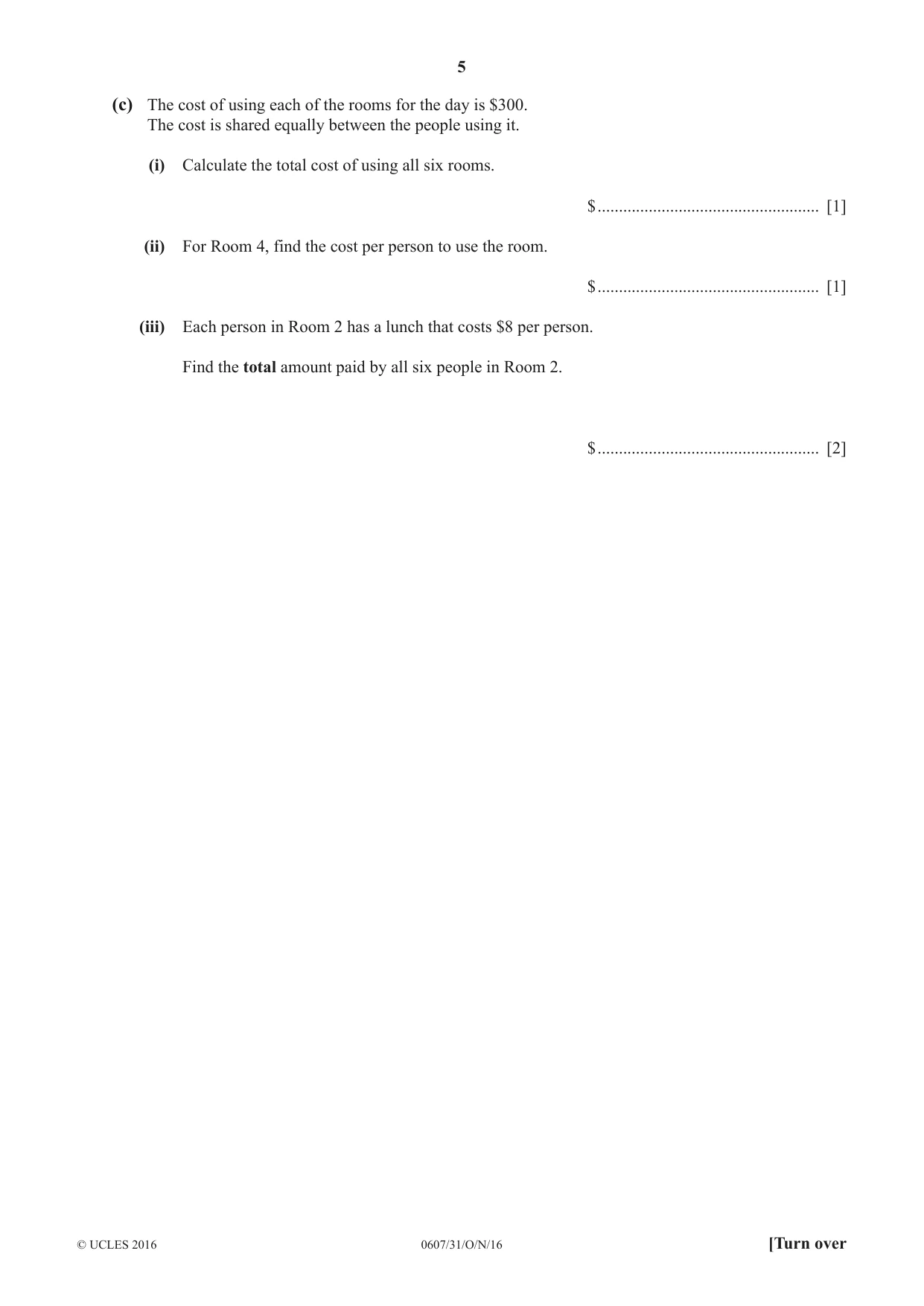 Cambridge IGCSE Mathematics - International 0607 2016 Oct/Nov Paper 3 · Variant 1 question paper, page 5 of 16