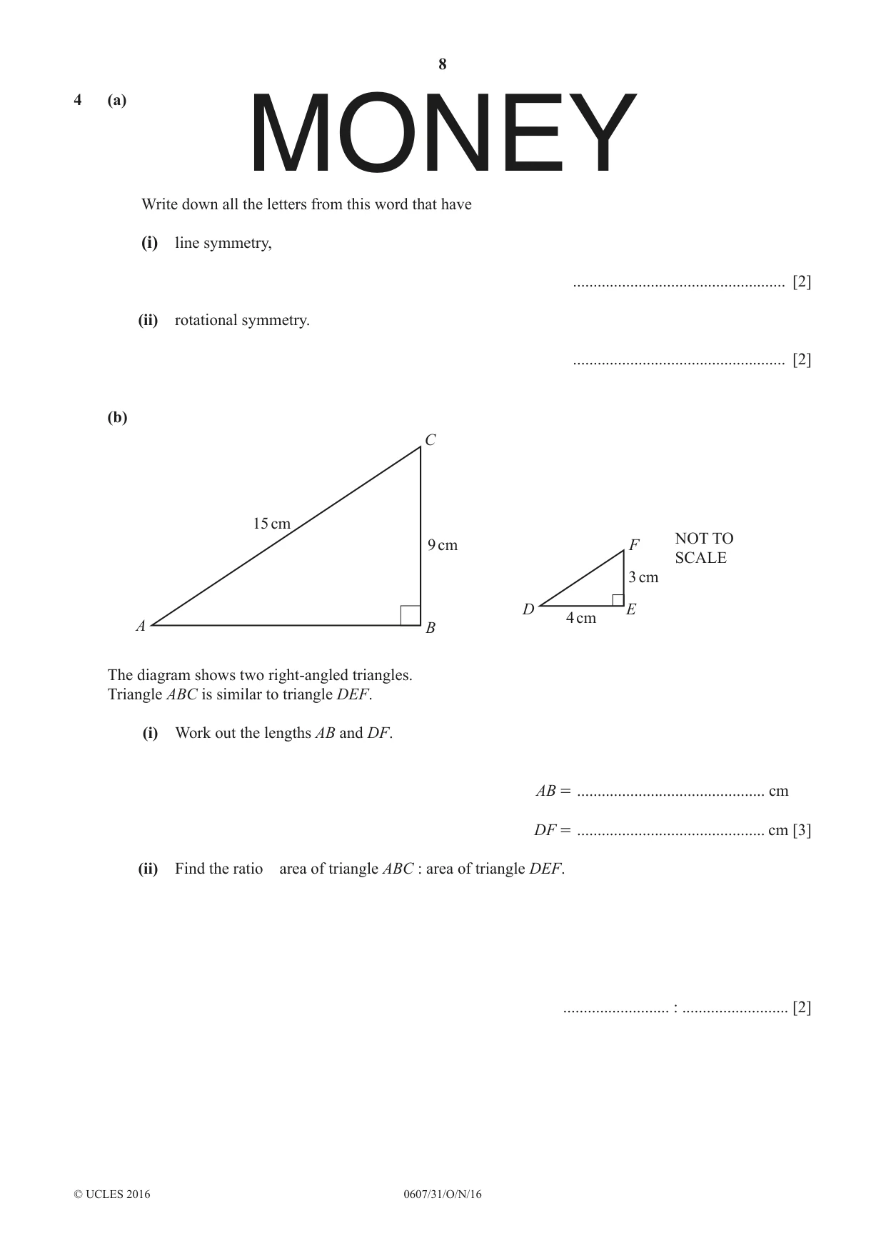 Cambridge IGCSE Mathematics - International 0607 2016 Oct/Nov Paper 3 · Variant 1 question paper, page 8 of 16