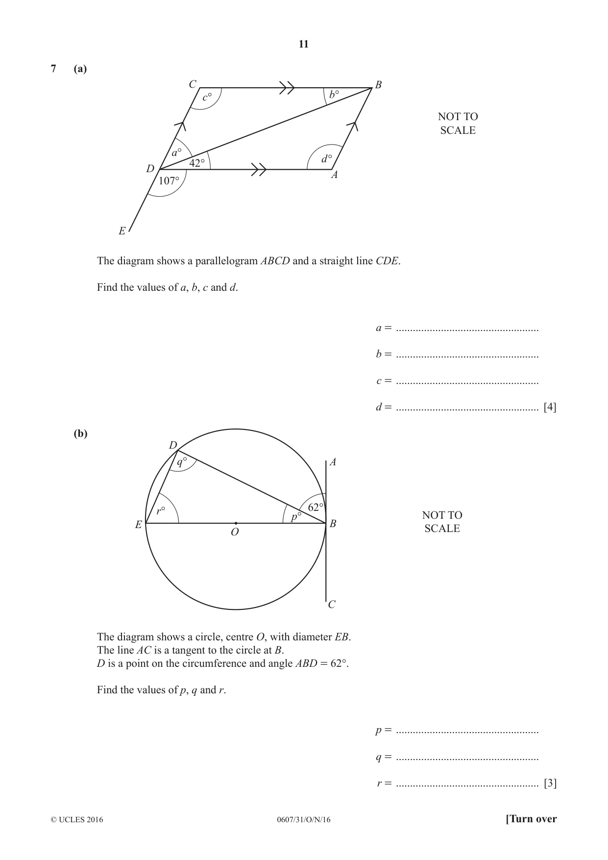 Cambridge IGCSE Mathematics - International 0607 2016 Oct/Nov Paper 3 · Variant 1 question paper, page 11 of 16