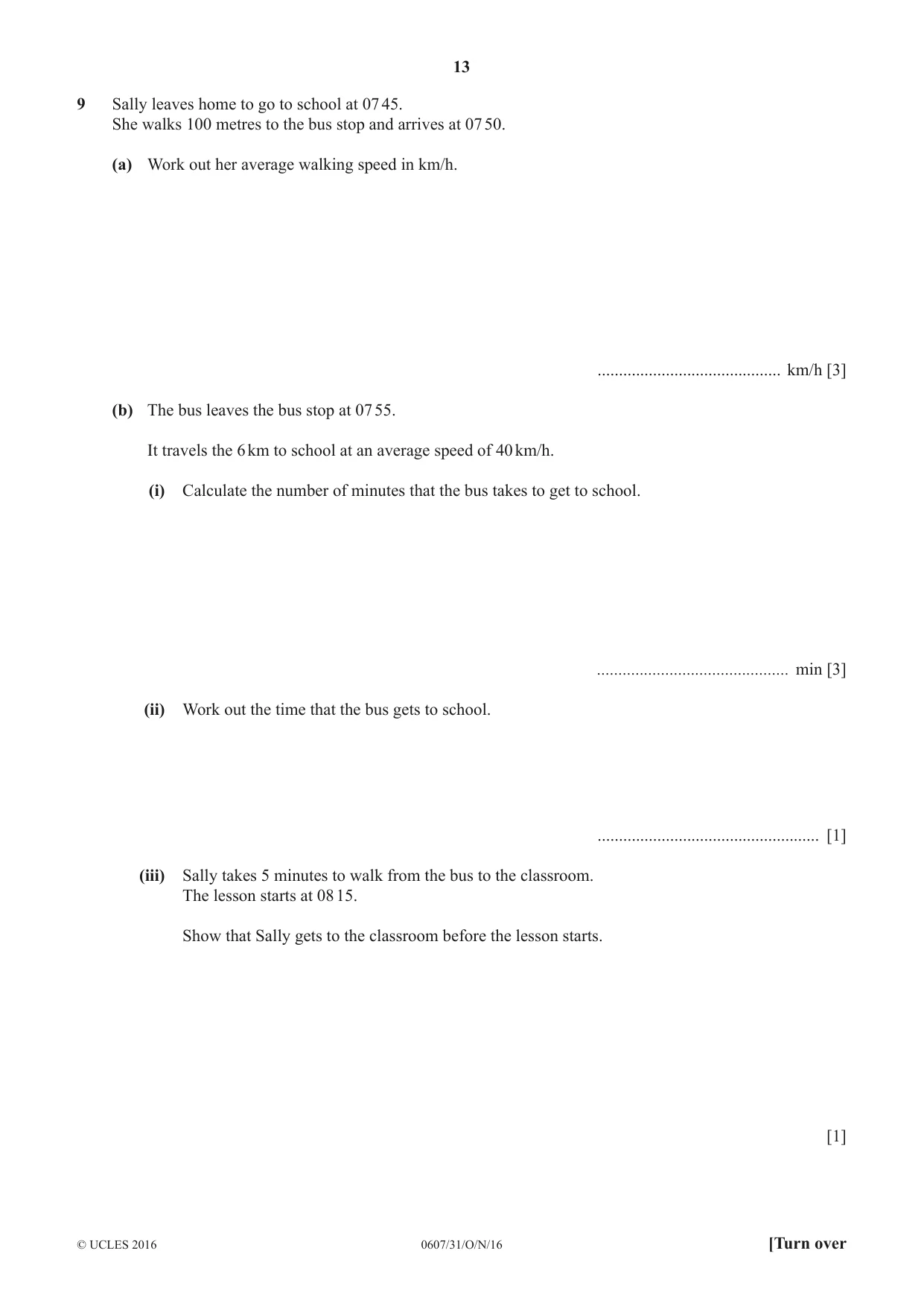 Cambridge IGCSE Mathematics - International 0607 2016 Oct/Nov Paper 3 · Variant 1 question paper, page 13 of 16