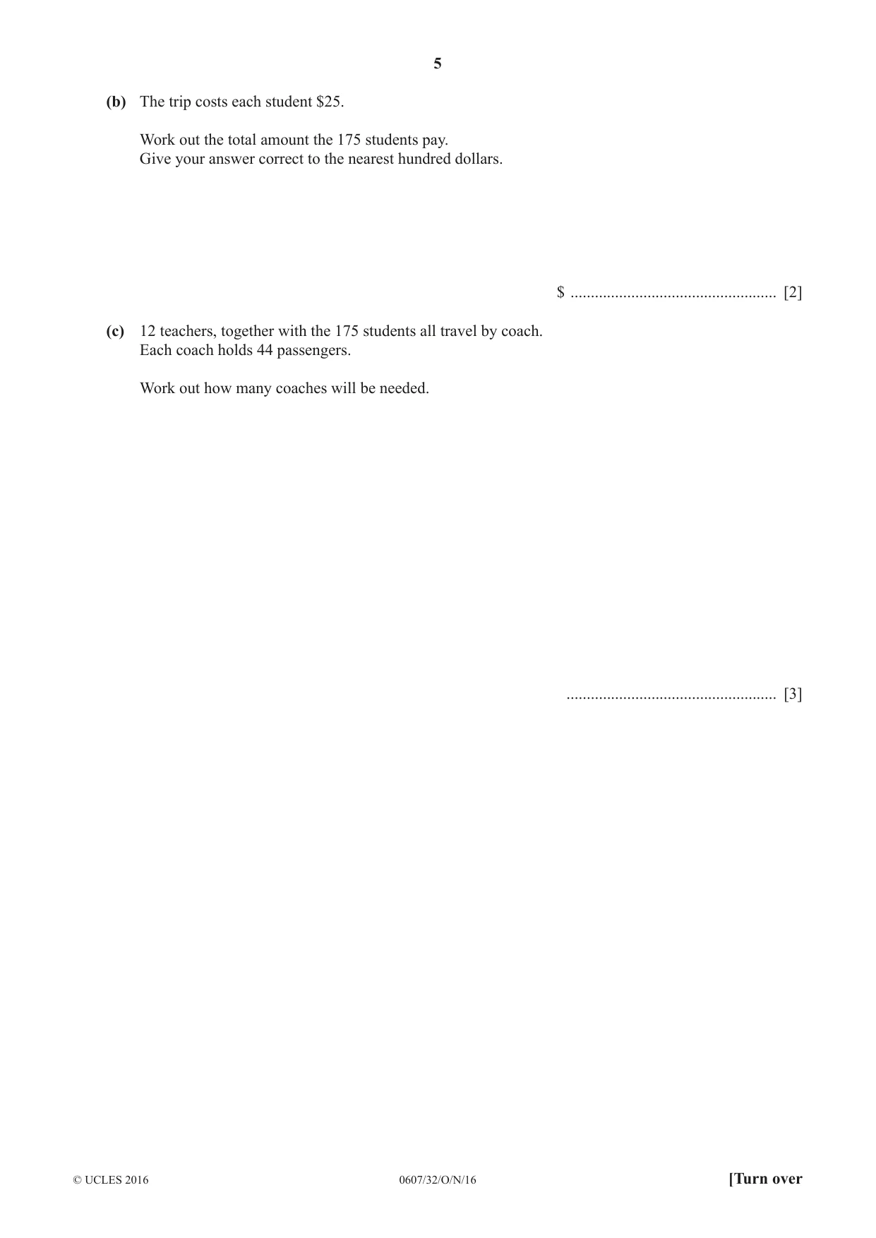 Cambridge IGCSE Mathematics - International 0607 2016 Oct/Nov Paper 3 · Variant 2 question paper, page 5 of 20