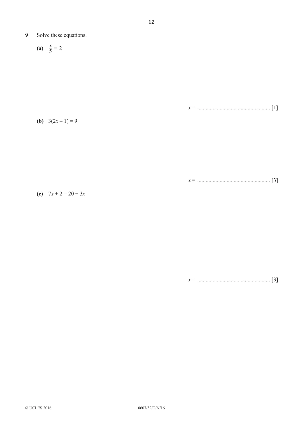 Cambridge IGCSE Mathematics - International 0607 2016 Oct/Nov Paper 3 · Variant 2 question paper, page 12 of 20