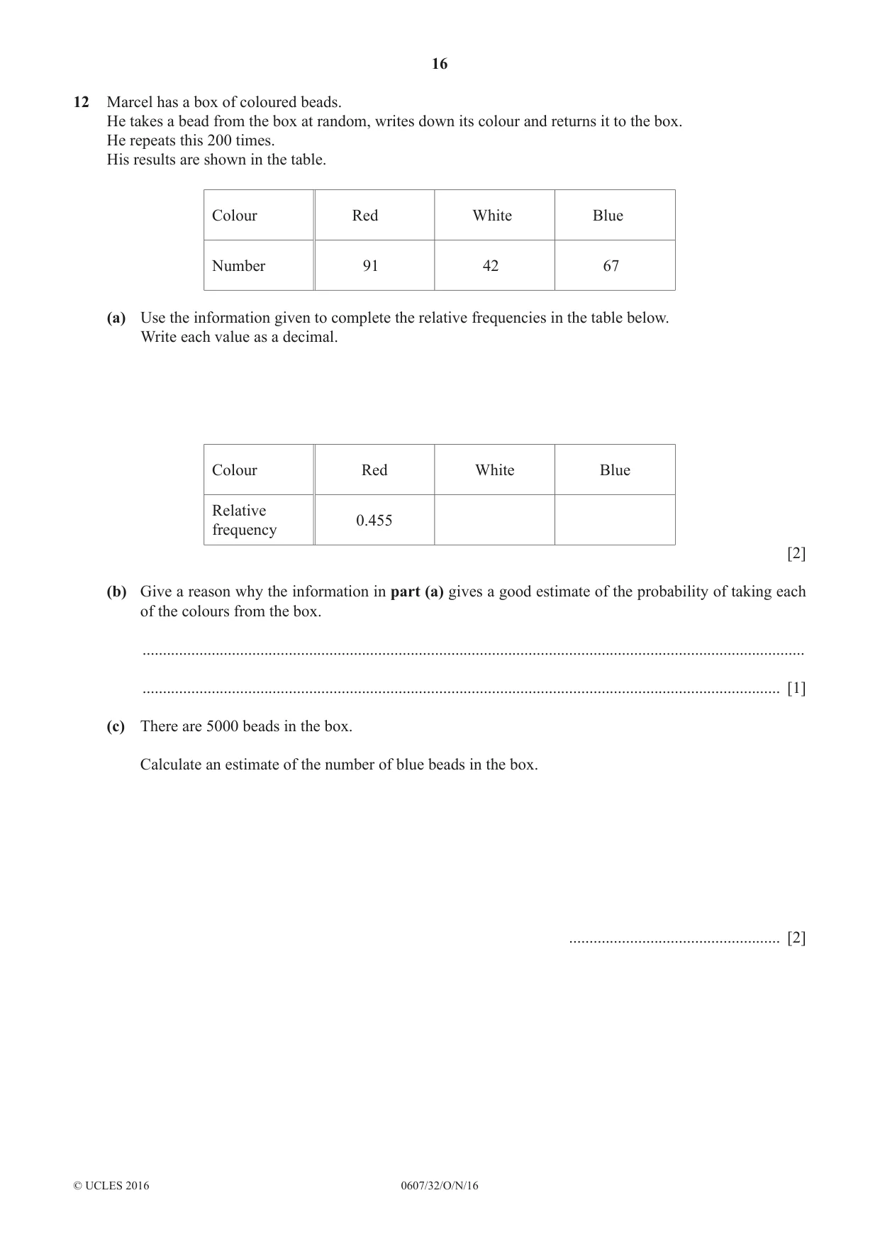 Cambridge IGCSE Mathematics - International 0607 2016 Oct/Nov Paper 3 · Variant 2 question paper, page 16 of 20