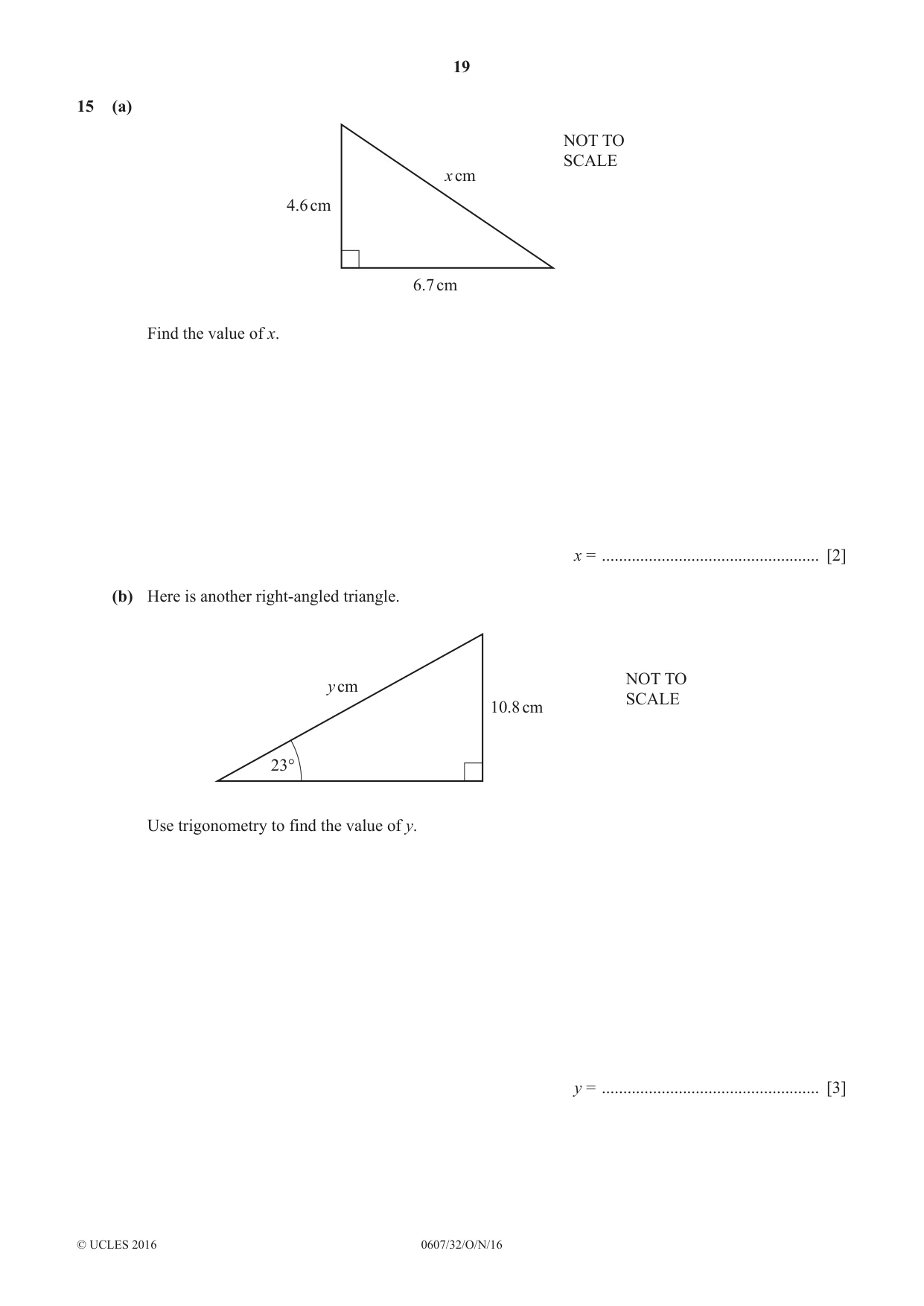 Cambridge IGCSE Mathematics - International 0607 2016 Oct/Nov Paper 3 · Variant 2 question paper, page 19 of 20